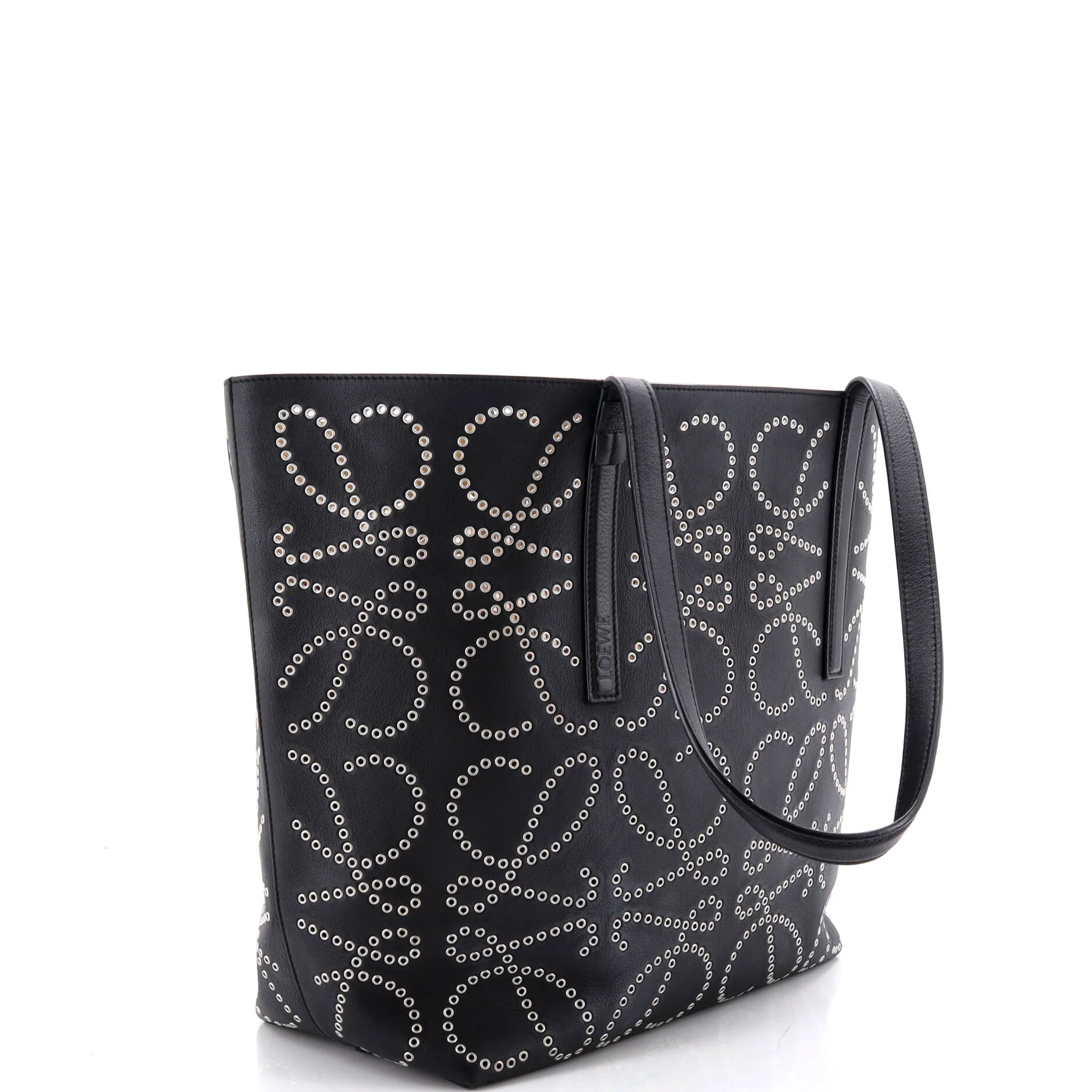 T Tote Anagram Grommet Embellished Leather Medium - Image 2