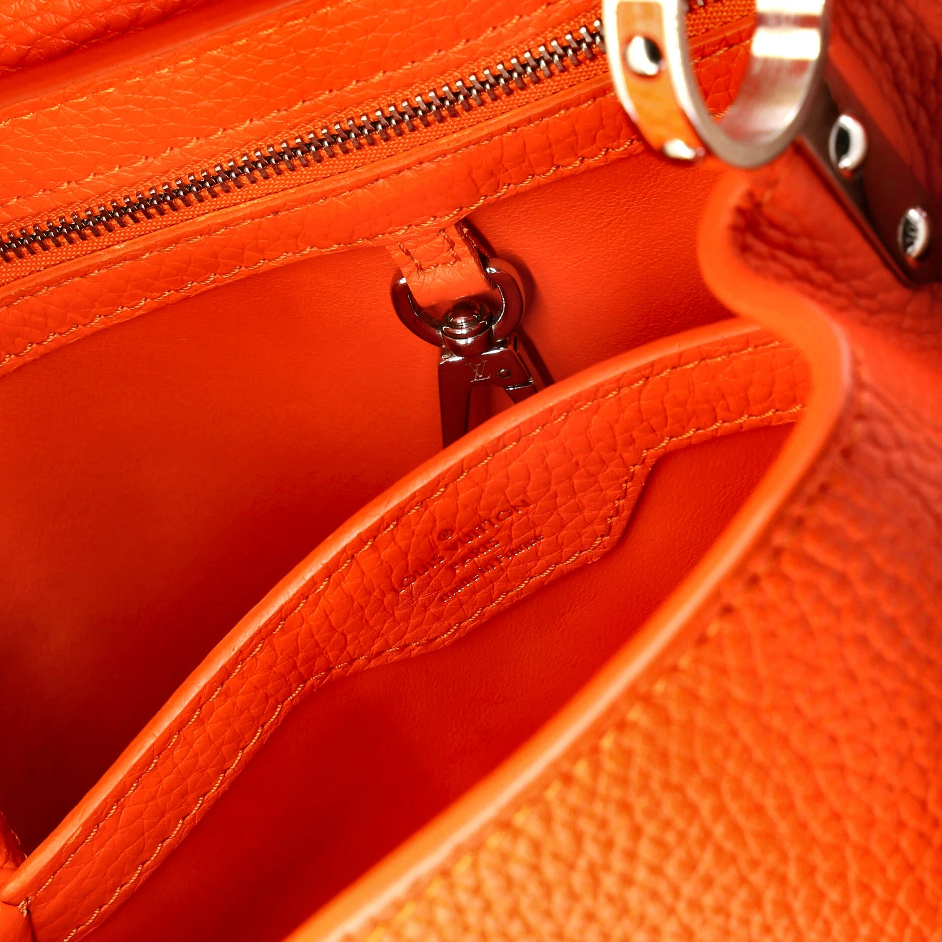 Capucines Bag Leather with Whipstitch Strap BB - Image 6