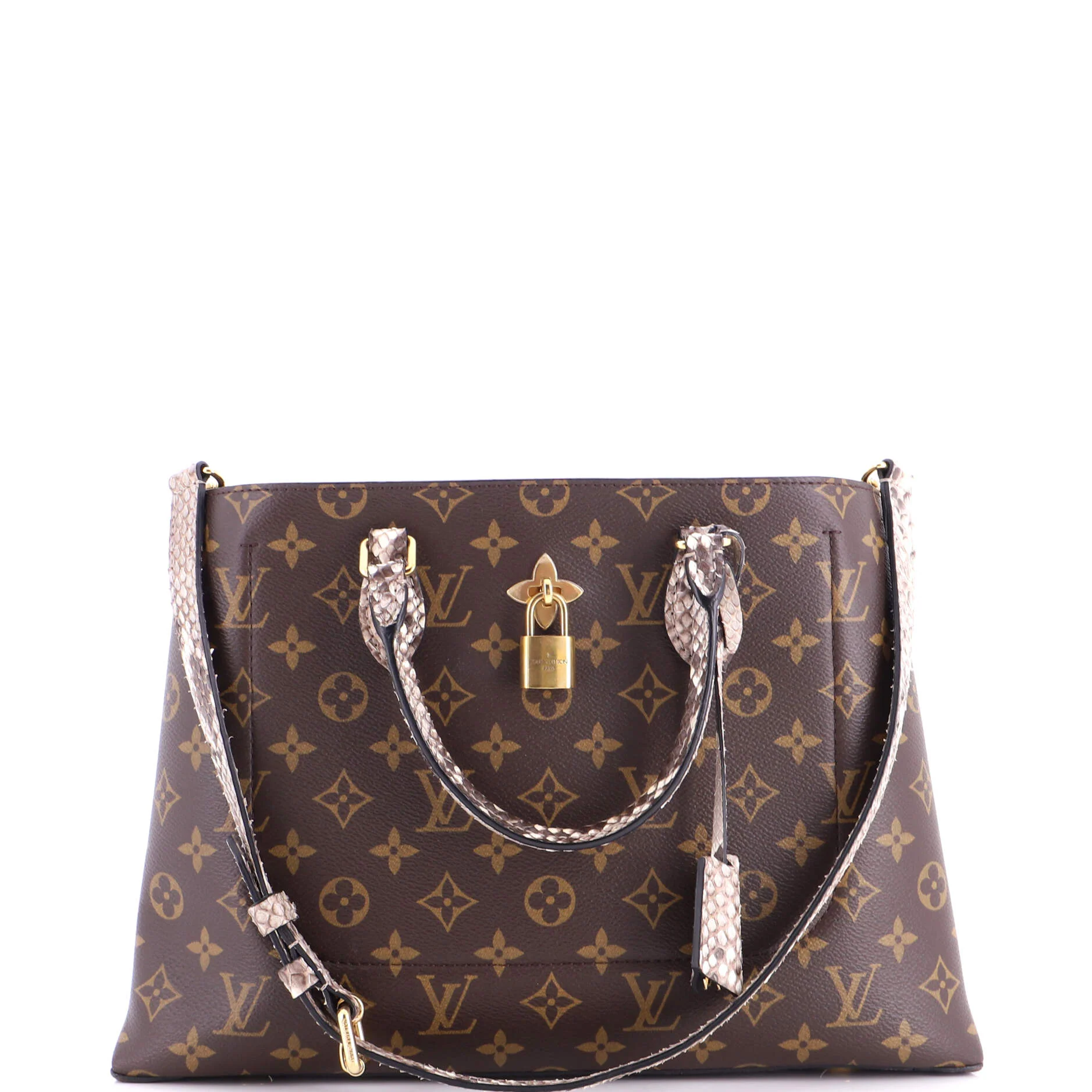 Flower Tote Monogram Canvas and Python