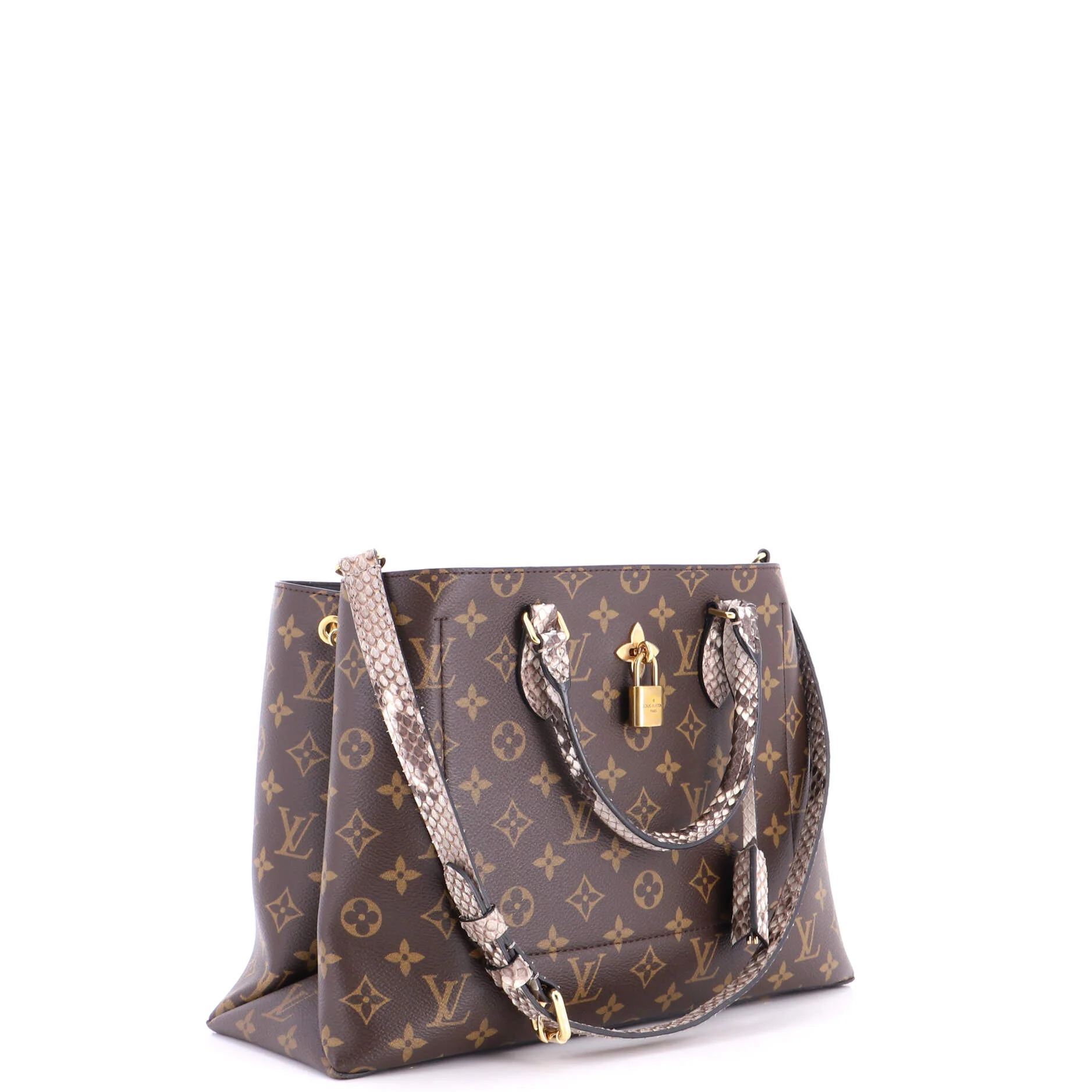 Flower Tote Monogram Canvas and Python - Image 2