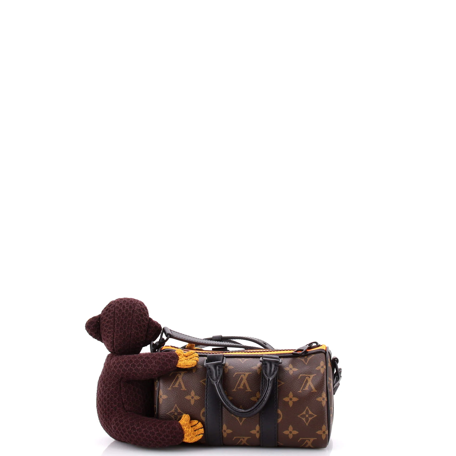 Keepall Bandouliere Bag Monogram Canvas with LV Friends Plush Monkey XS - Image 3