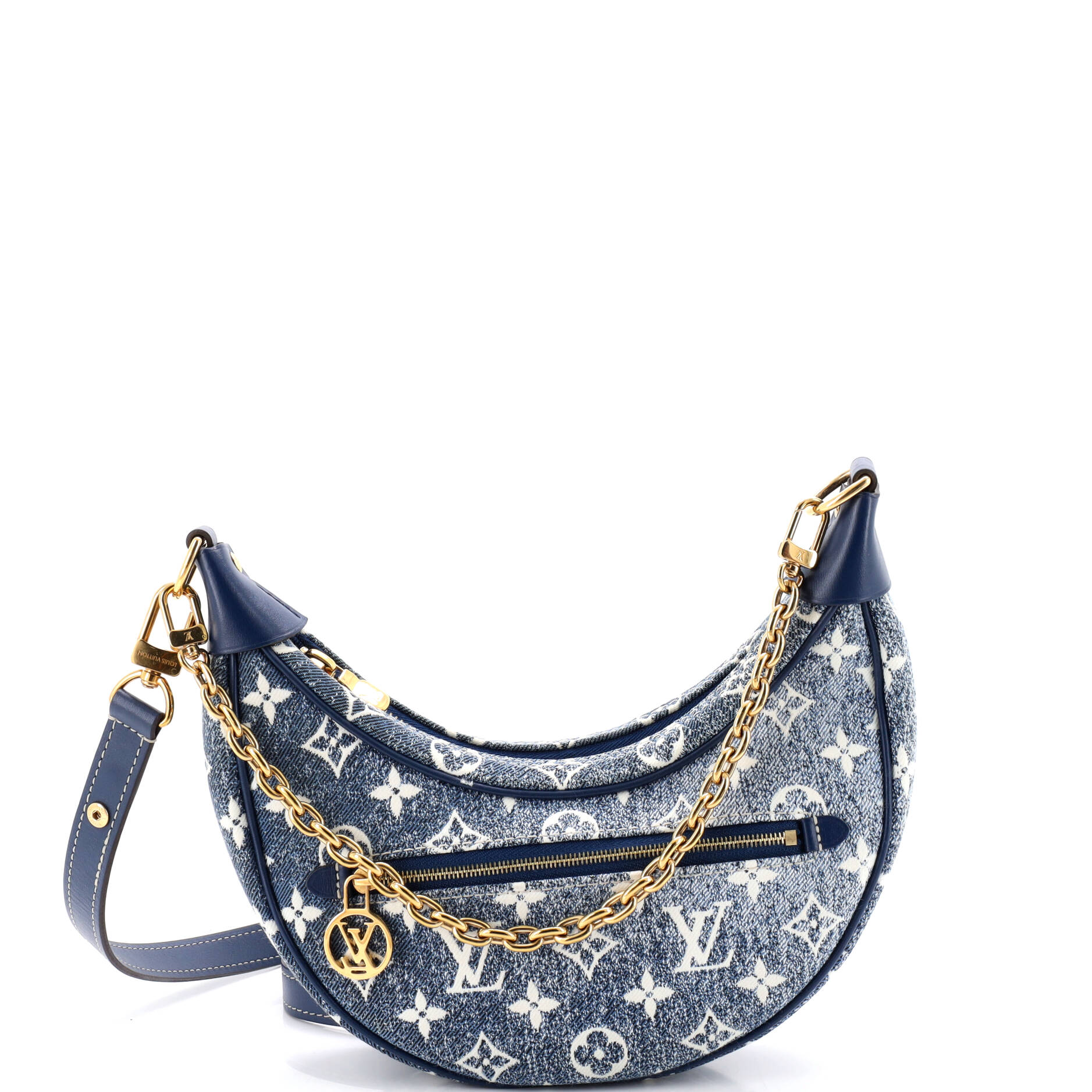 Loop Handbag Monogram Jacquard Denim