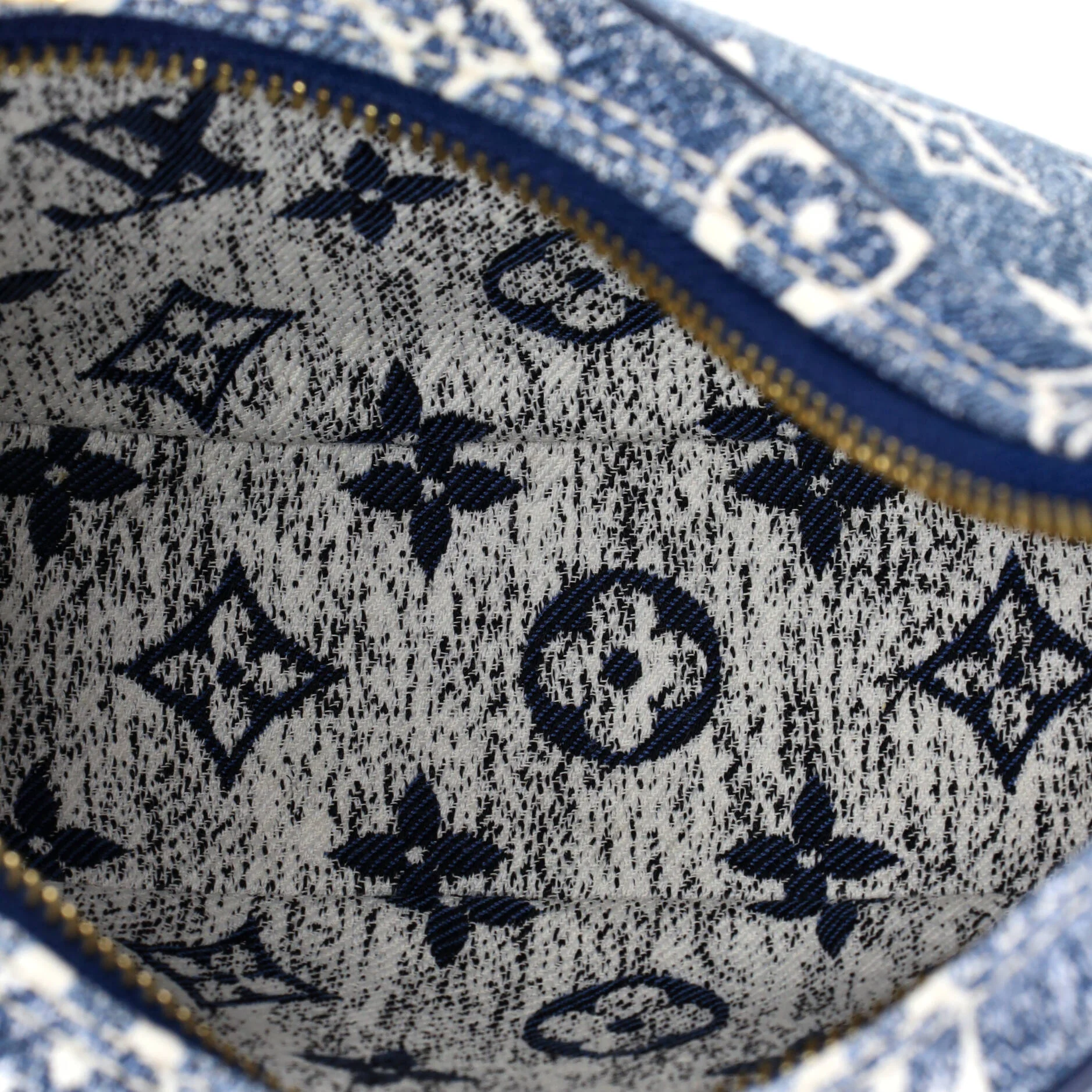 Loop Handbag Monogram Jacquard Denim - Image 5