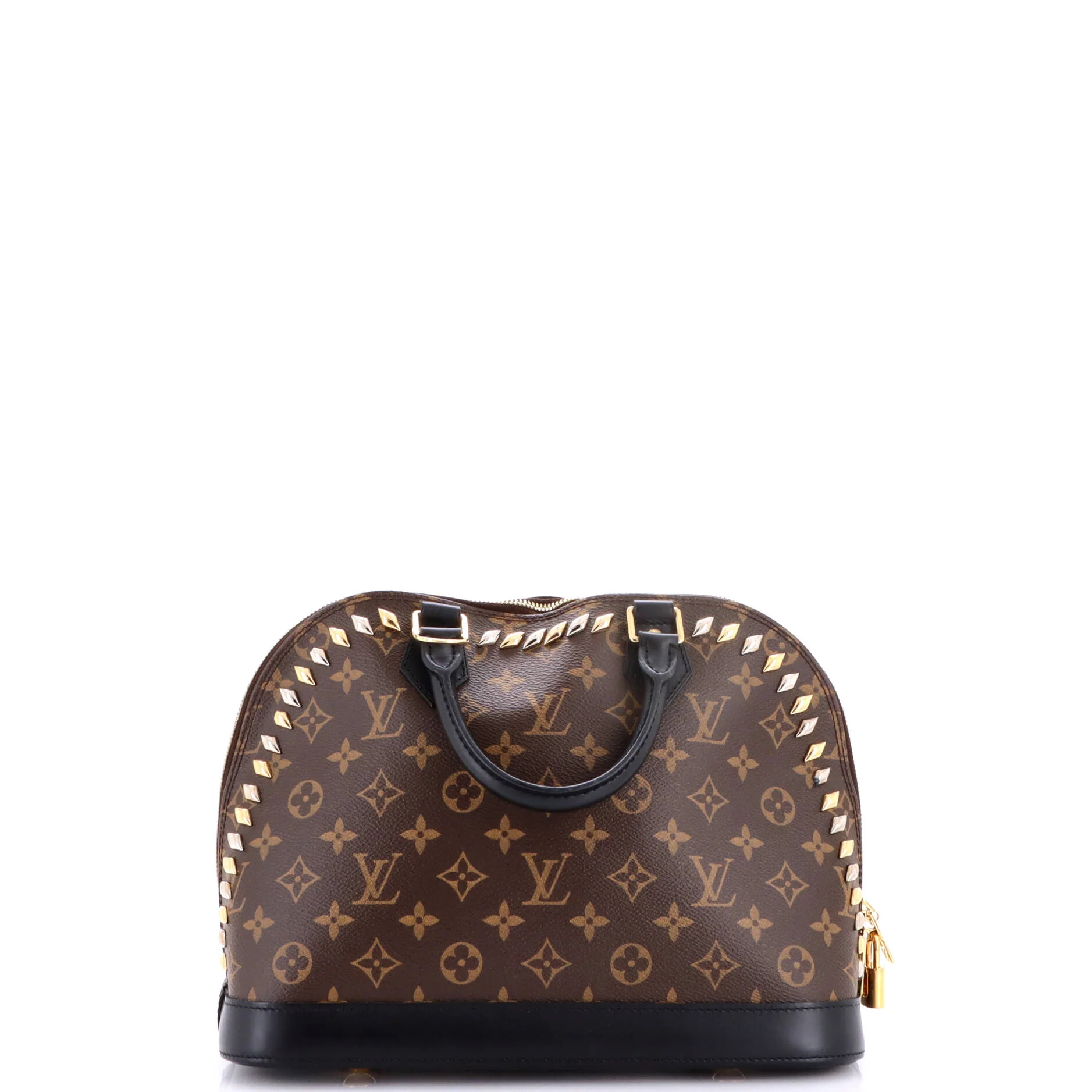 Metal Stones Alma Handbag Studded Monogram Canvas PM - Image 3