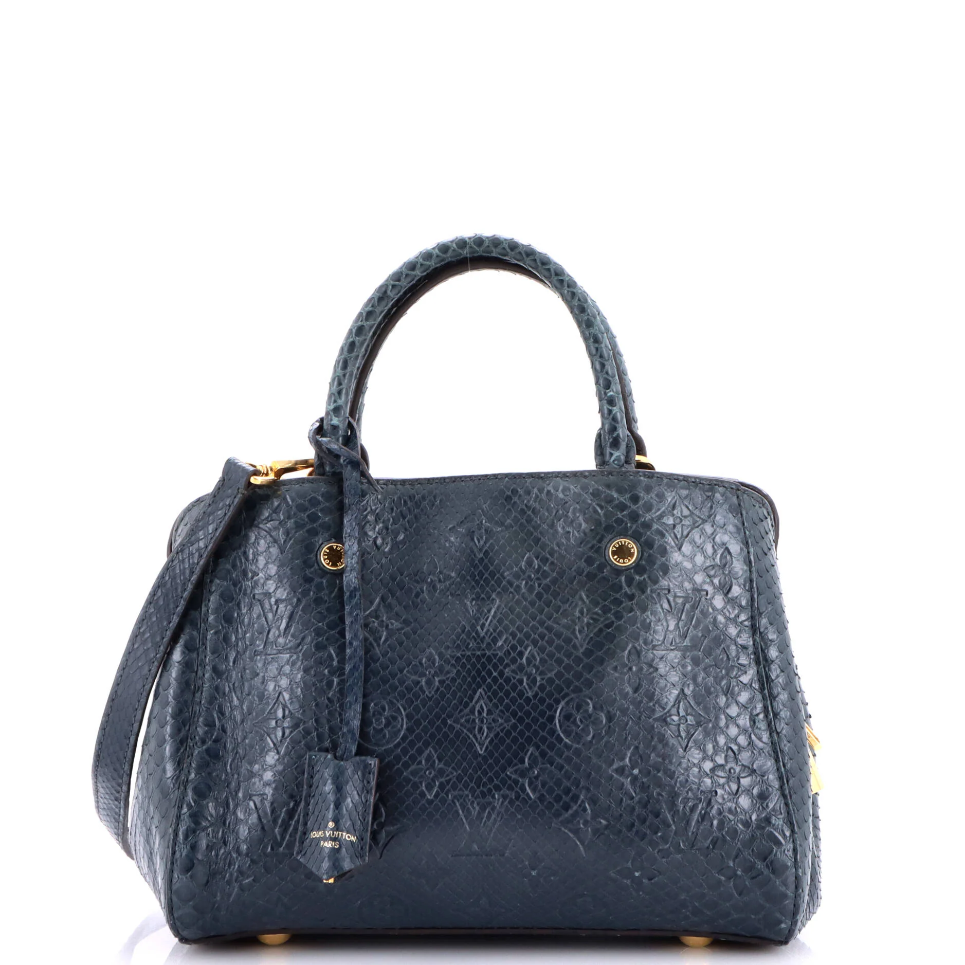 Montaigne Handbag Monogram Embossed Python BB