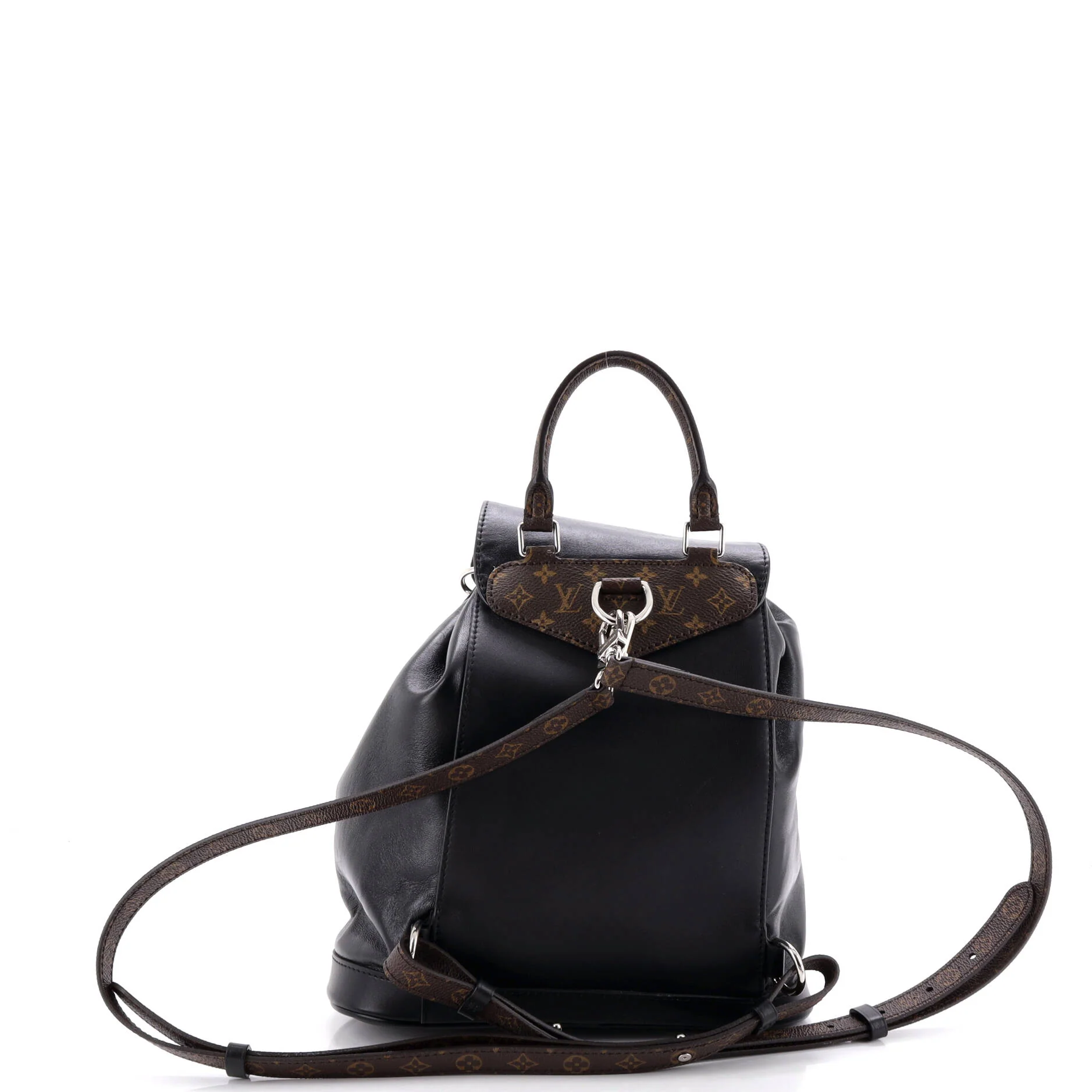 Montsouris Vibe Backpack Leather with Monogram Canvas PM - Image 3