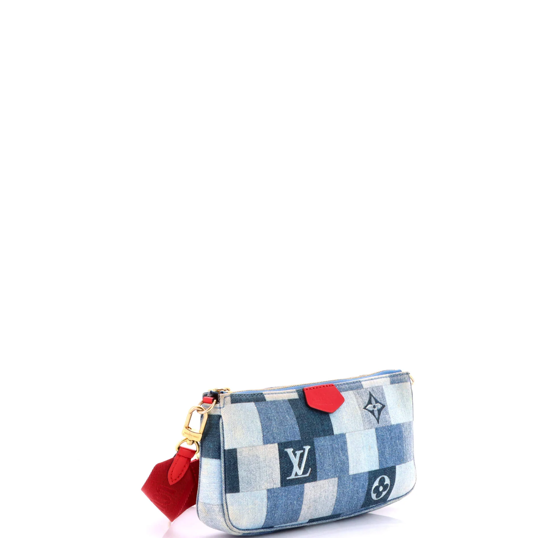 Multi Pochette Accessoires Damier and Monogram Patchwork Denim - Image 2