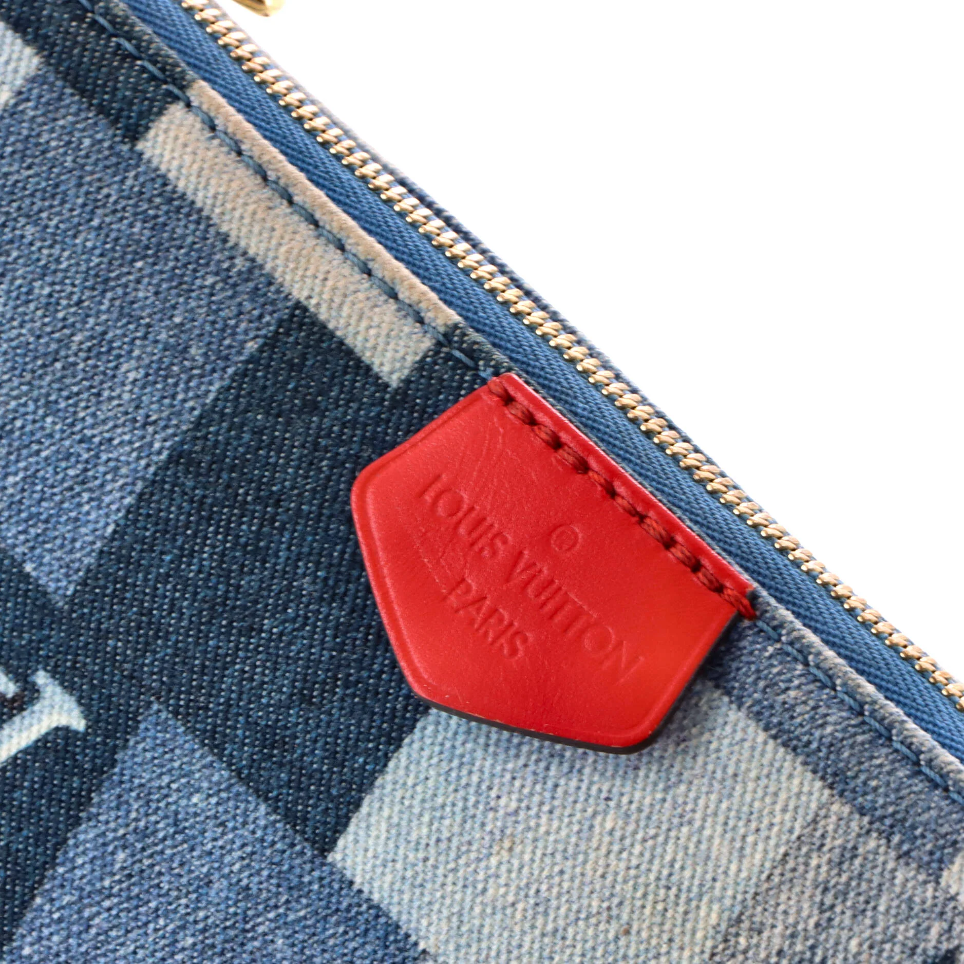 Multi Pochette Accessoires Damier and Monogram Patchwork Denim - Image 7