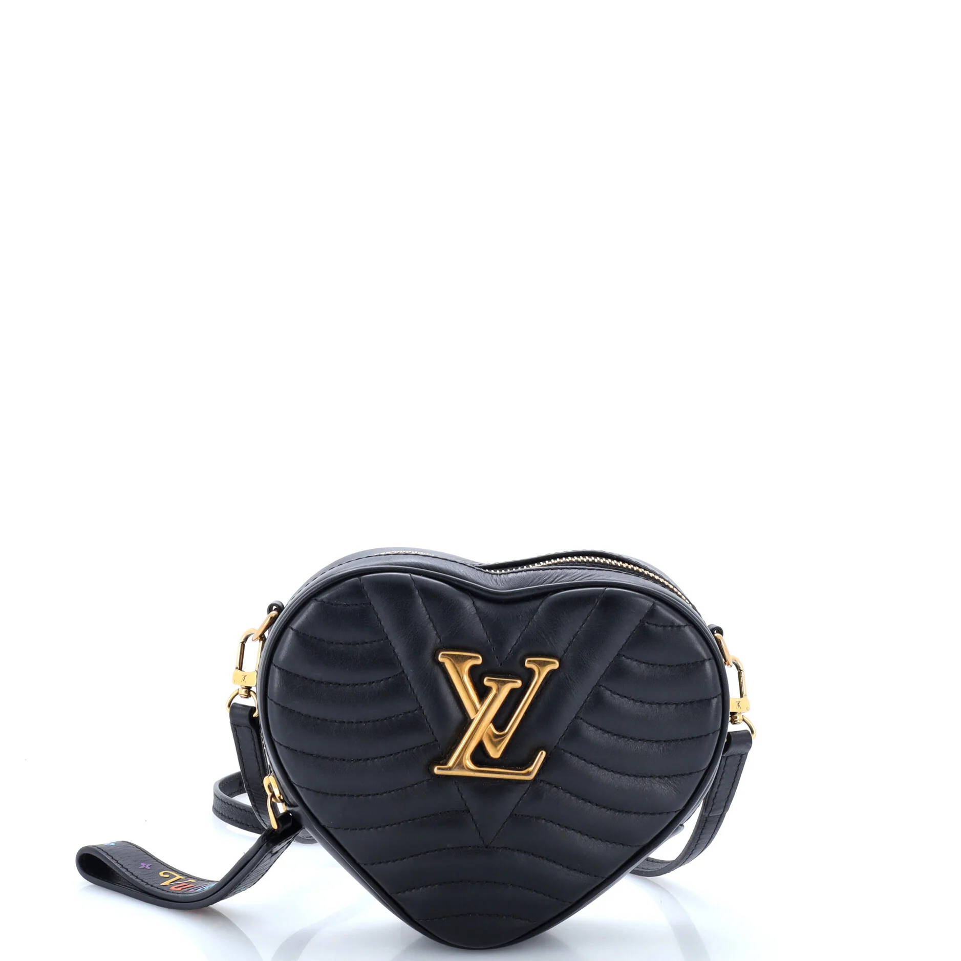New Wave Heart Crossbody Bag Quilted Leather