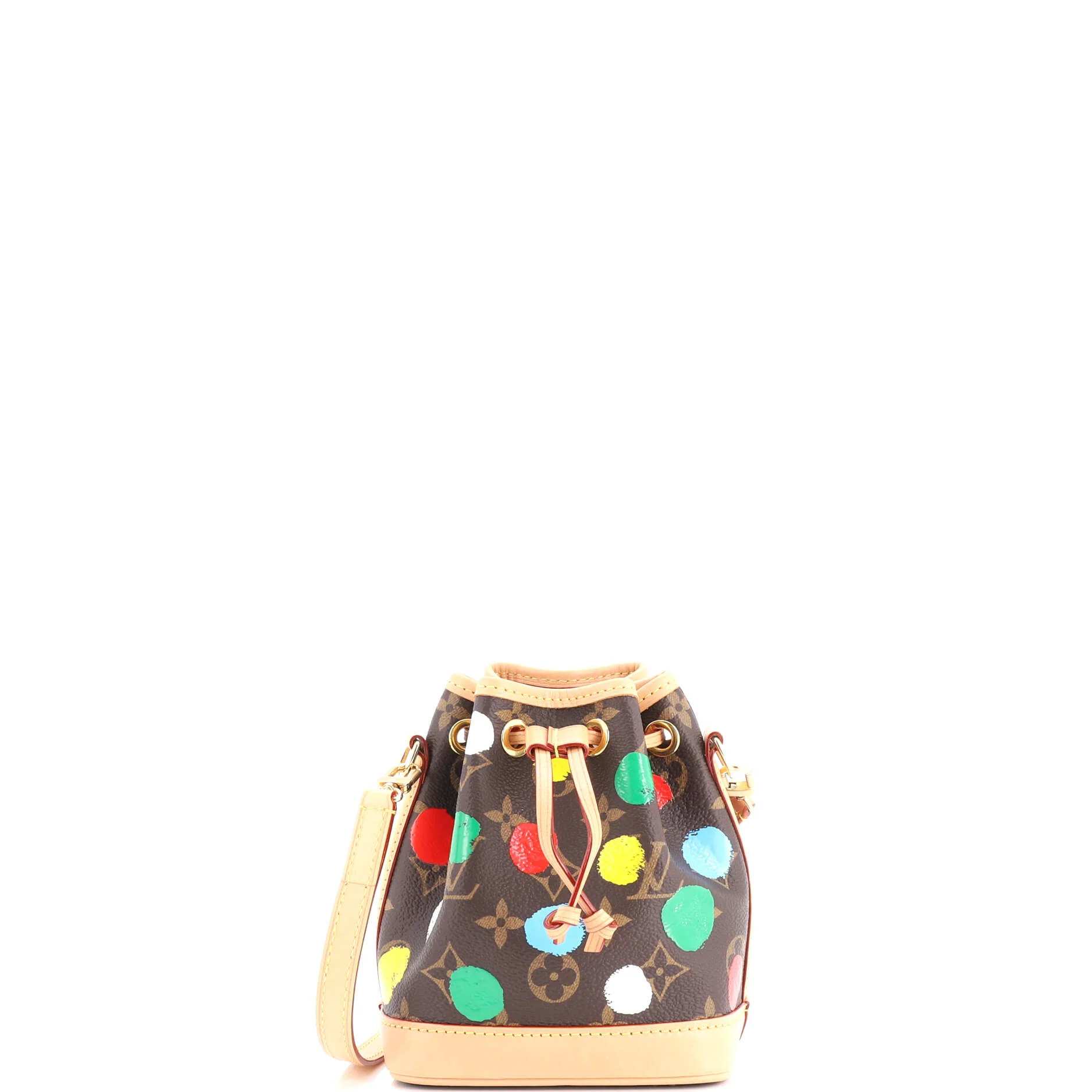 Noe NM Handbag Yayoi Kusama Painted Dots Monogram Canvas Nano