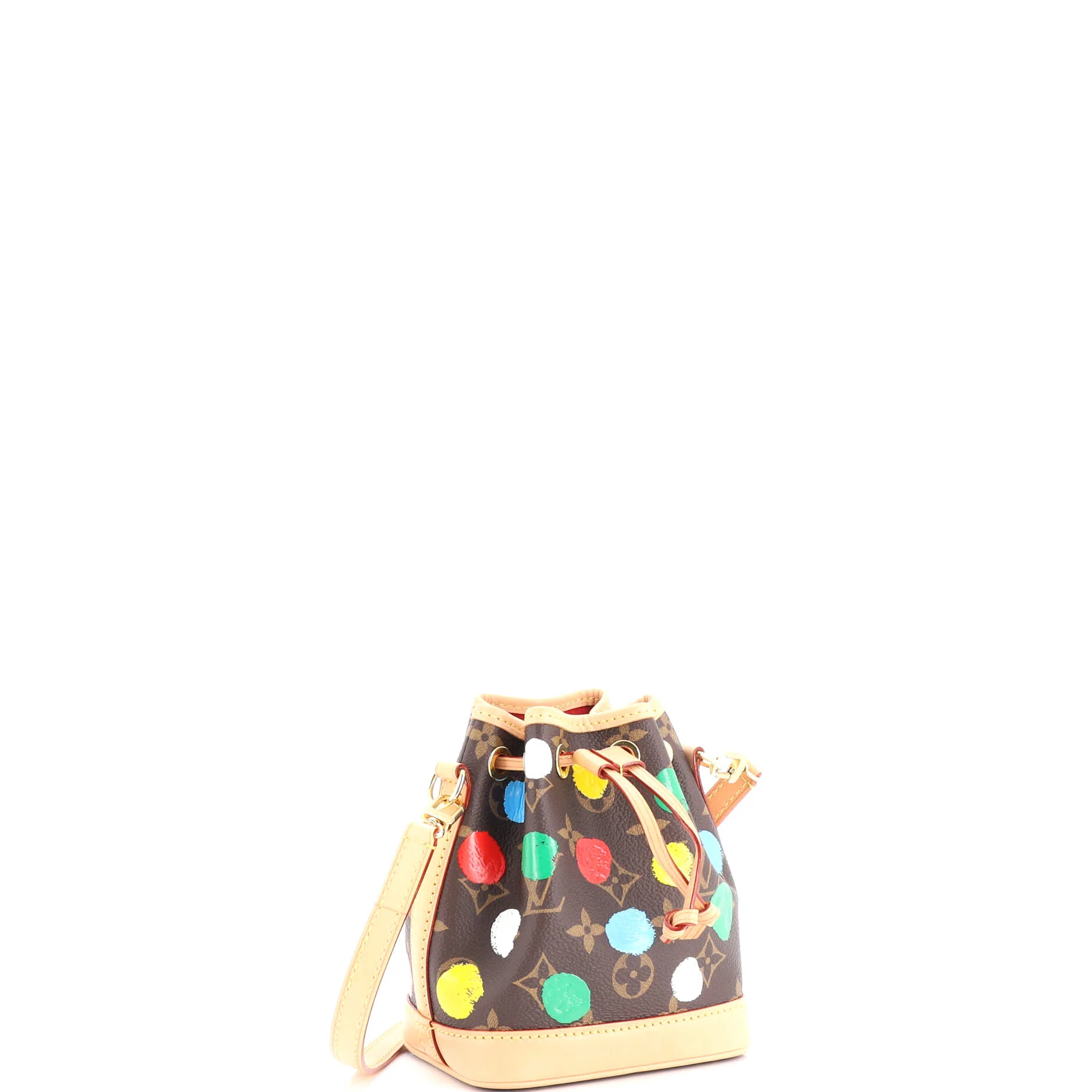 Noe NM Handbag Yayoi Kusama Painted Dots Monogram Canvas Nano - Image 2