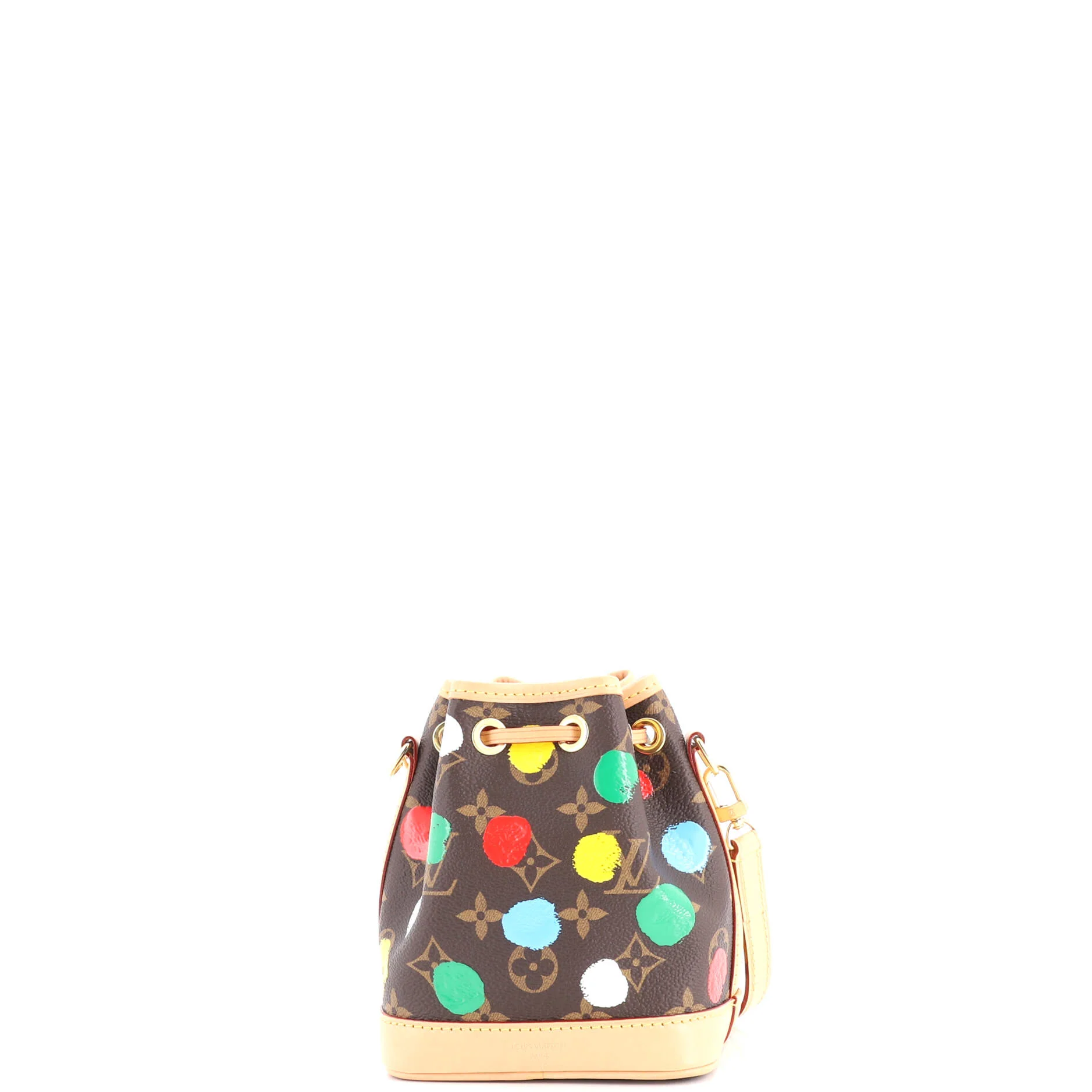 Noe NM Handbag Yayoi Kusama Painted Dots Monogram Canvas Nano - Image 3