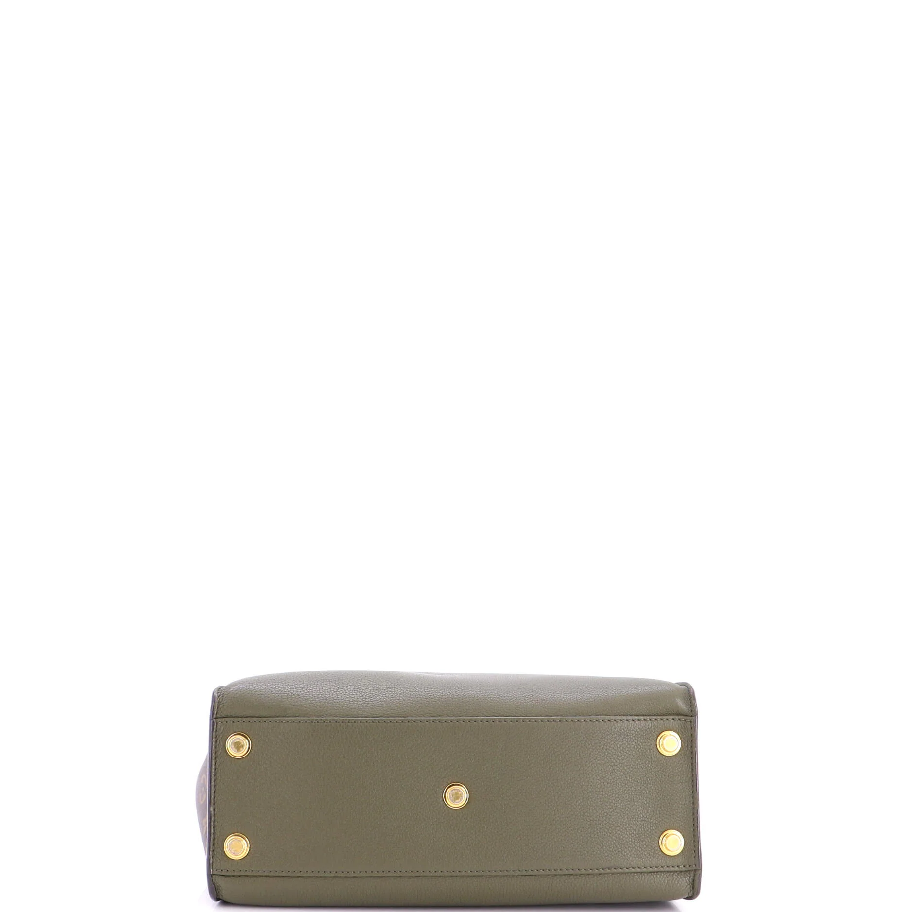 On My Side Tote Leather with Monogram Canvas MM - Image 4