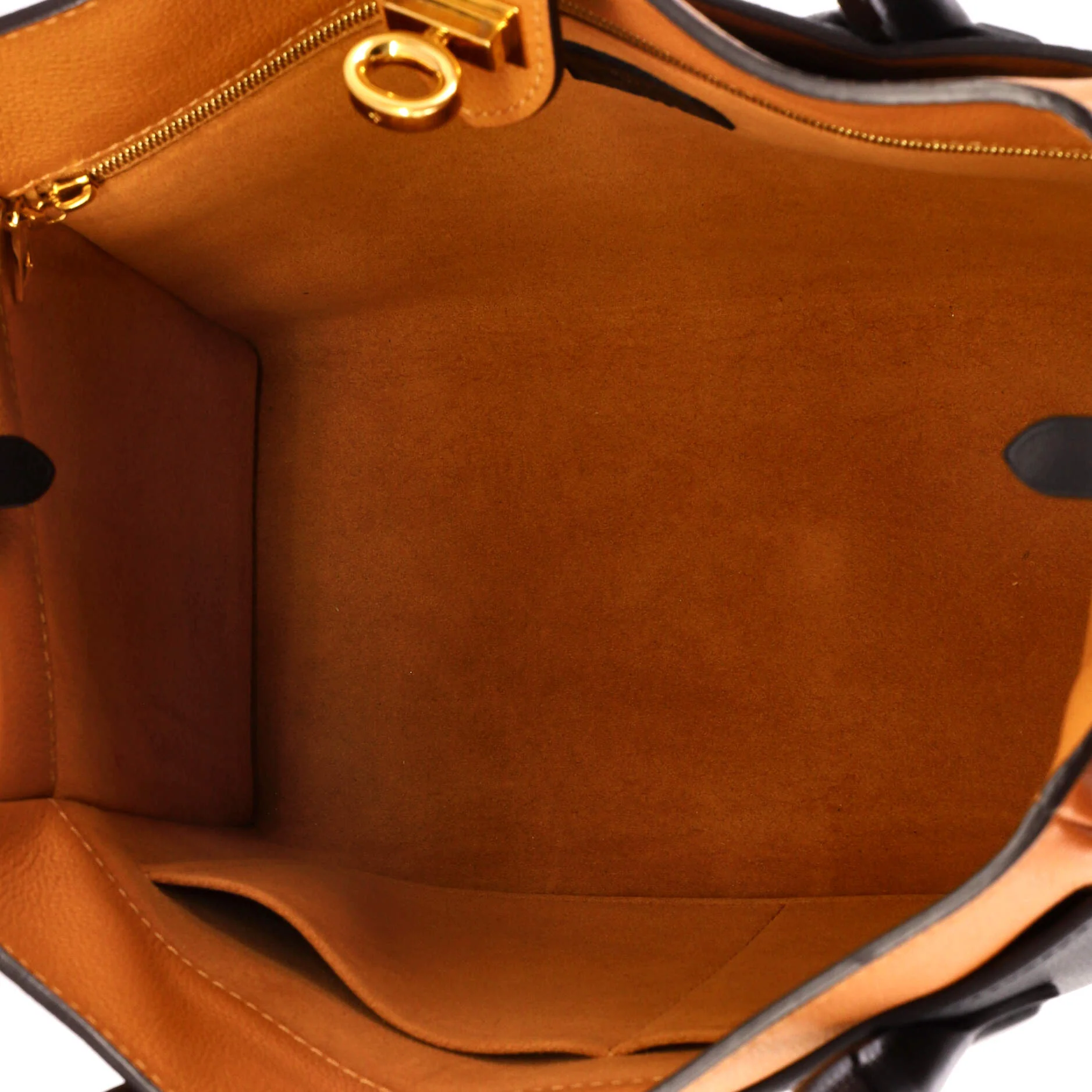 On My Side Tote Leather with Monogram Canvas MM - Image 5