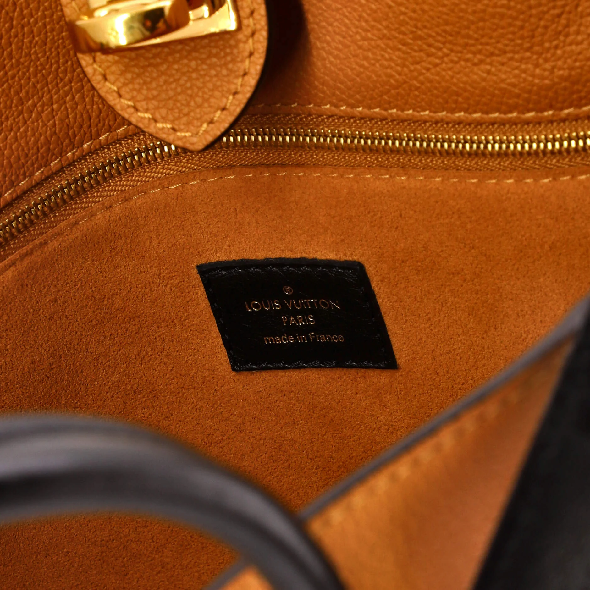 On My Side Tote Leather with Monogram Canvas MM - Image 6