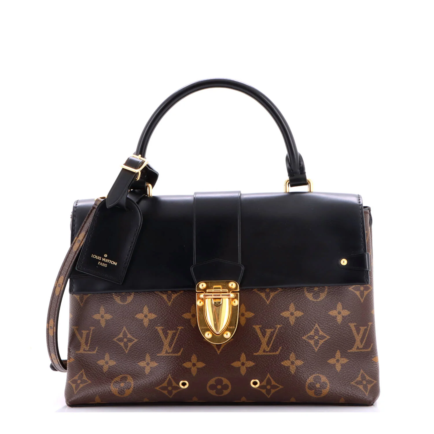 One Handle Flap Bag Monogram Canvas and Leather MM