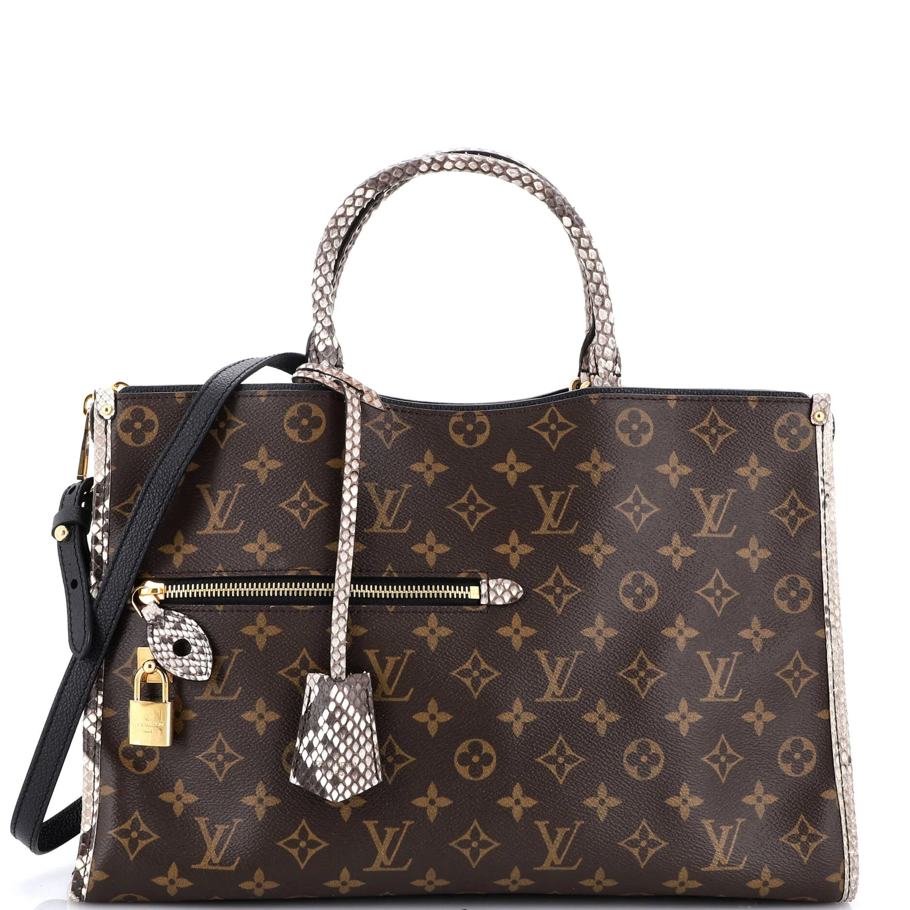 Popincourt NM Handbag Monogram Canvas with Python MM