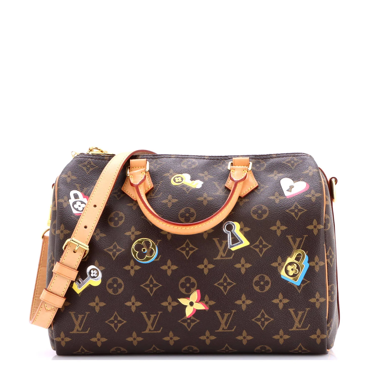 Speedy Bandouliere Bag Limited Edition Love Lock Monogram Canvas 30