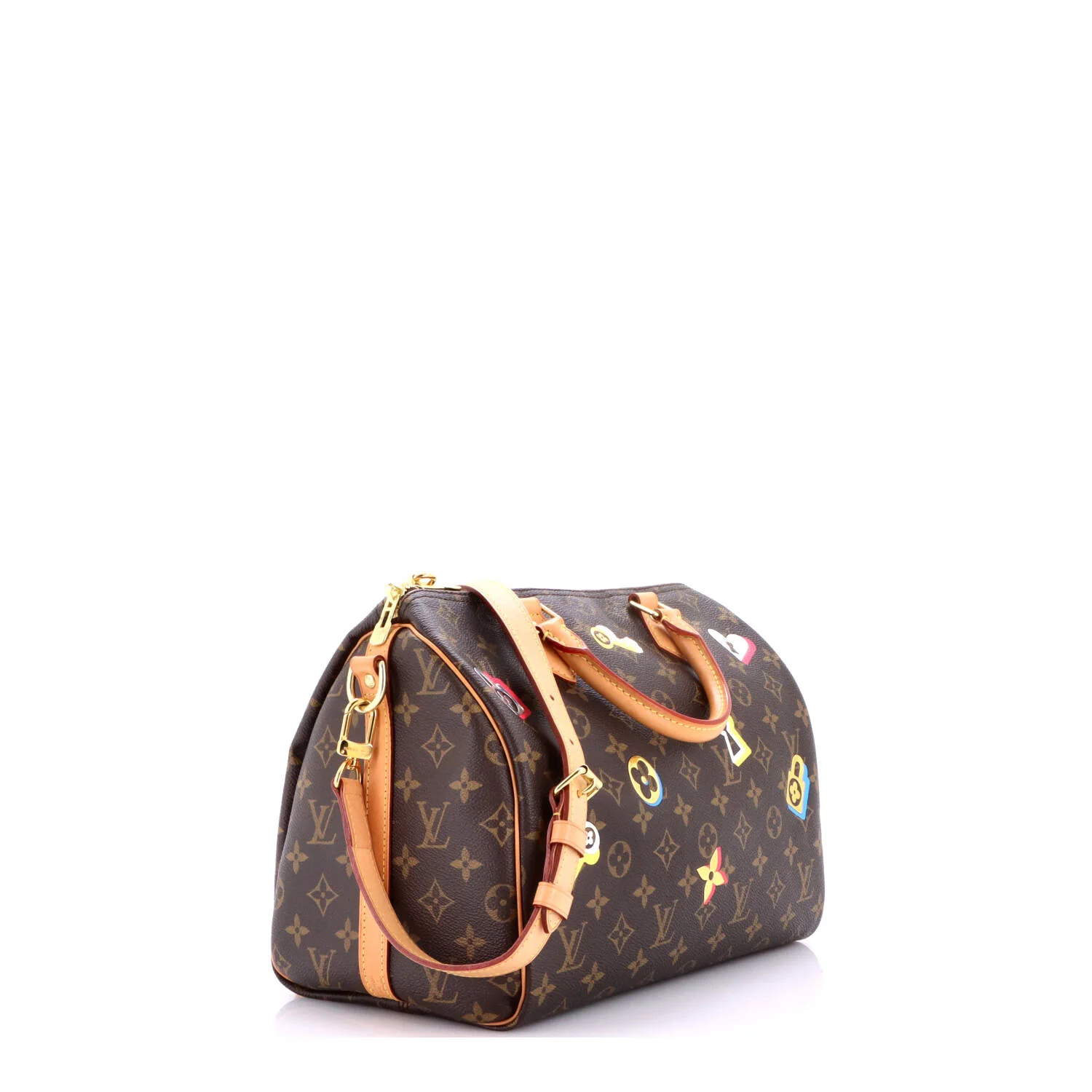 Speedy Bandouliere Bag Limited Edition Love Lock Monogram Canvas 30 - Image 2