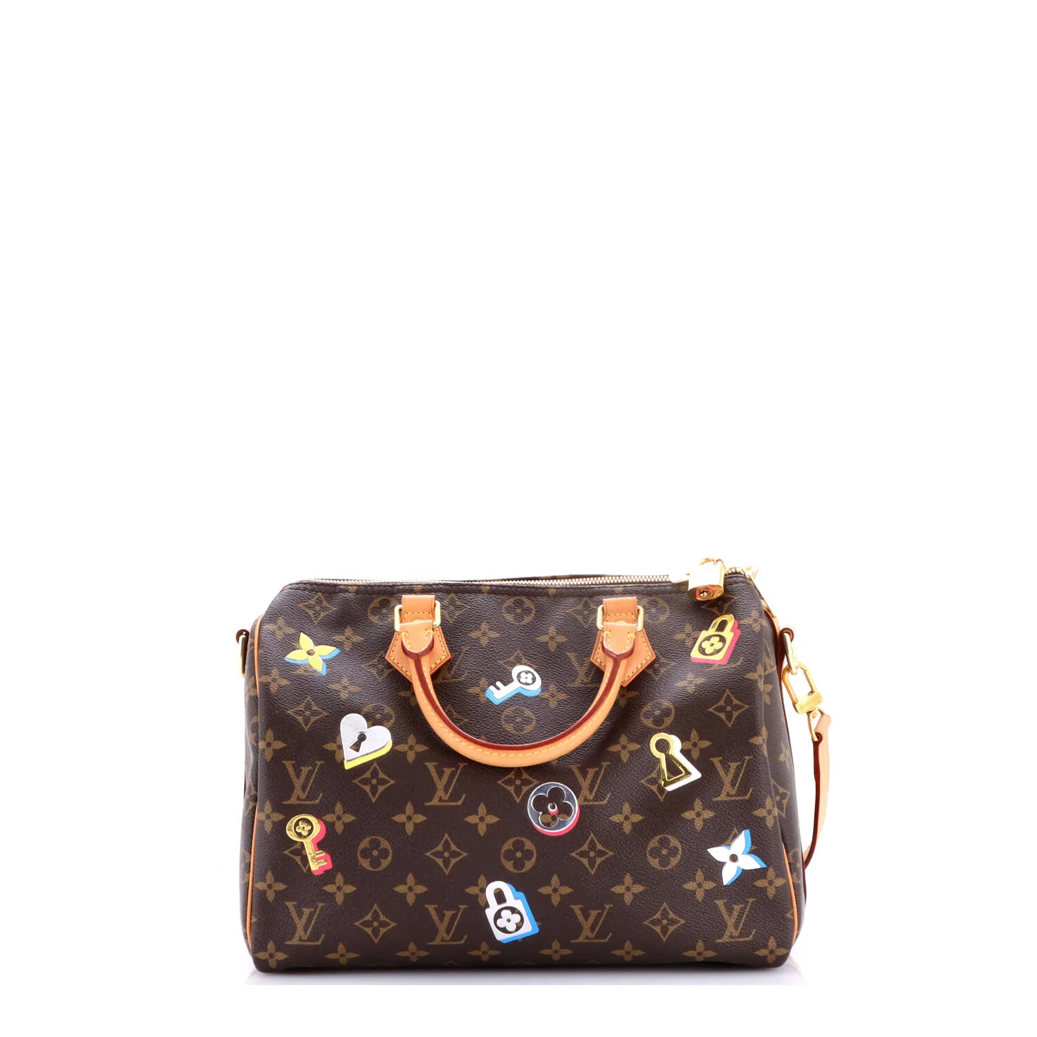 Speedy Bandouliere Bag Limited Edition Love Lock Monogram Canvas 30 - Image 3