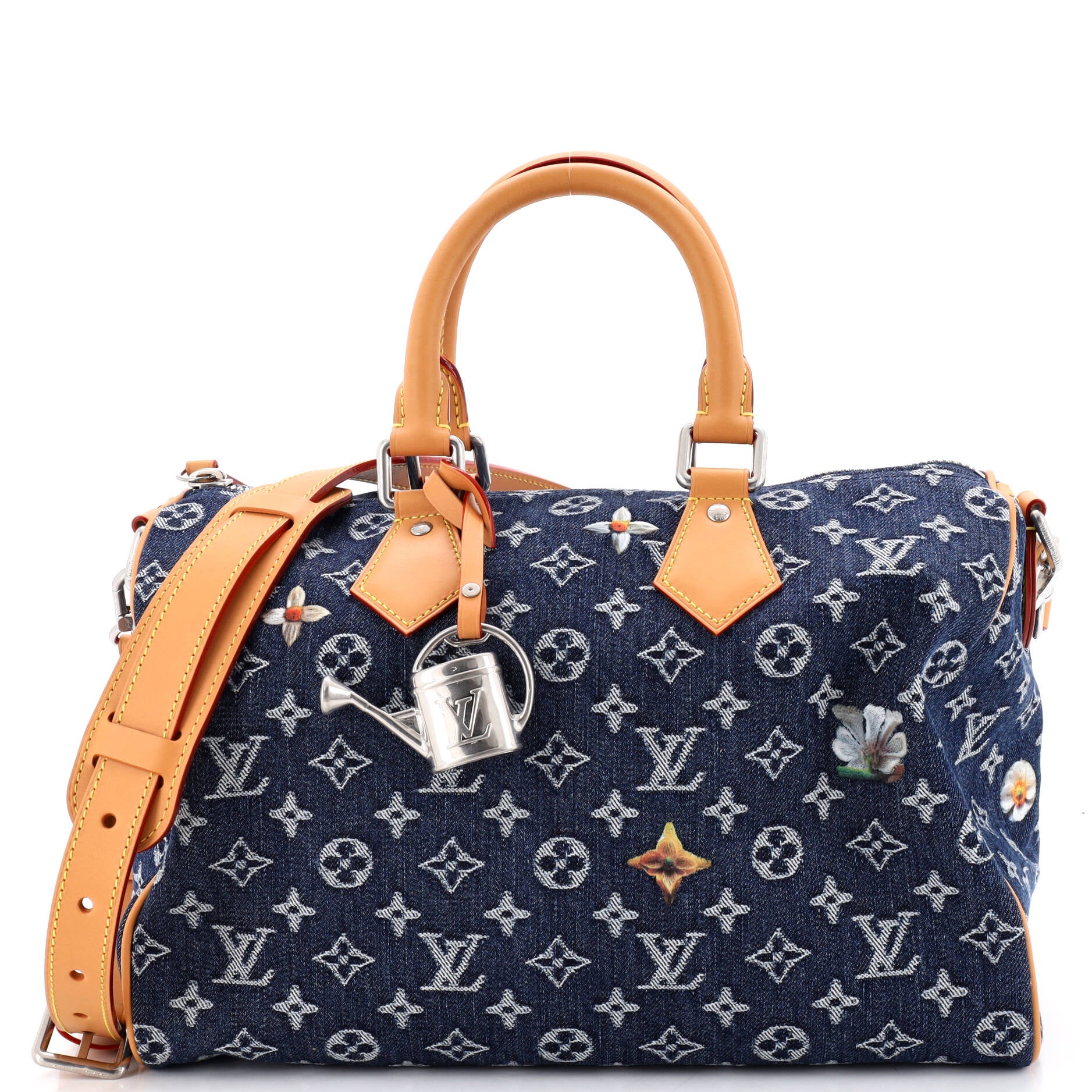 Speedy Bandouliere Bag Monogram Flower Denim 30