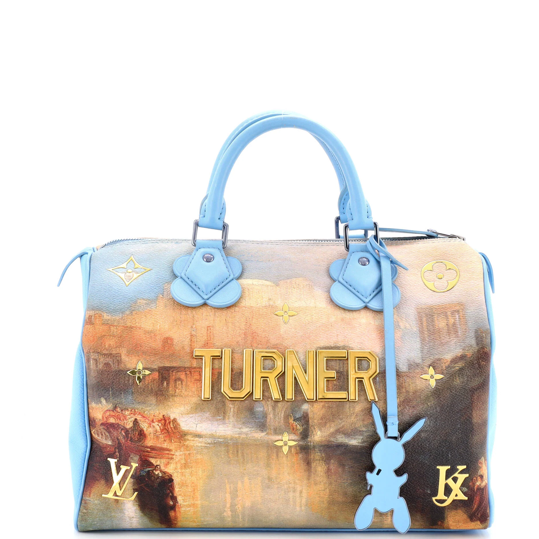 Speedy Handbag Limited Edition Jeff Koons Turner Print Canvas 30