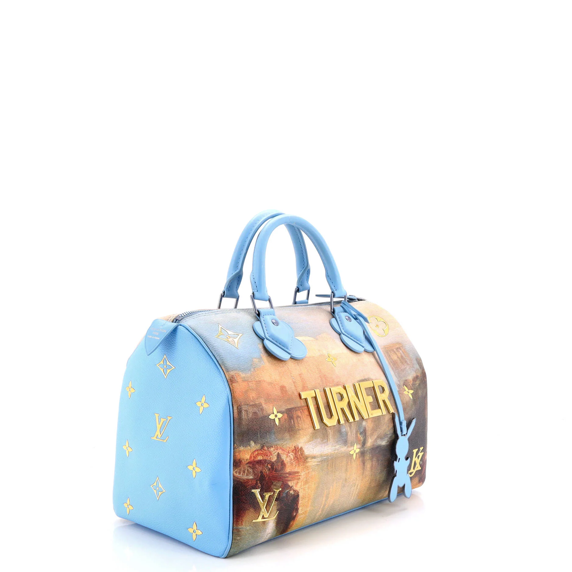 Speedy Handbag Limited Edition Jeff Koons Turner Print Canvas 30 - Image 2