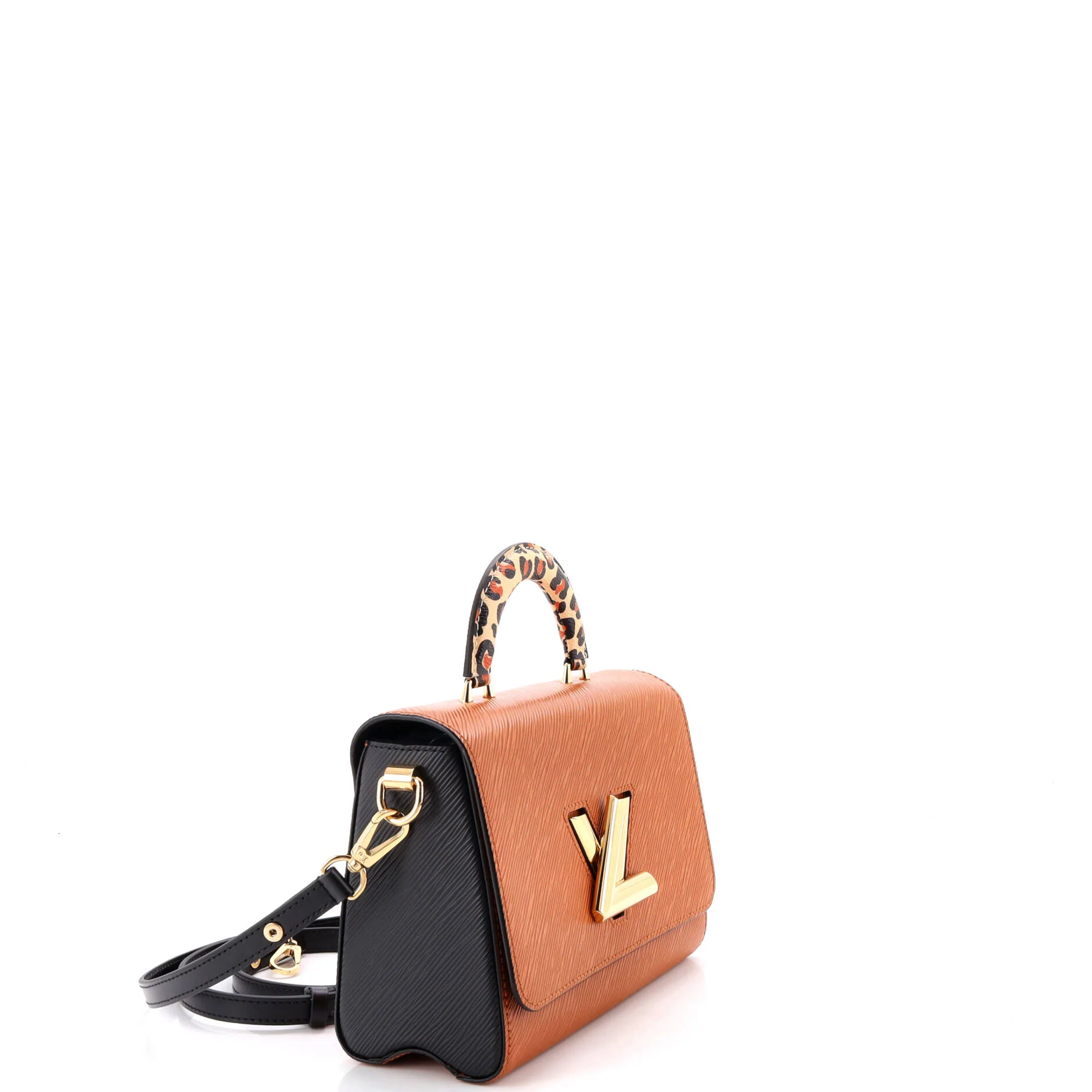 Twist Top Handle Bag Epi Leather with Wild at Heart Leopard Print Coated Canvas MM - Image 2