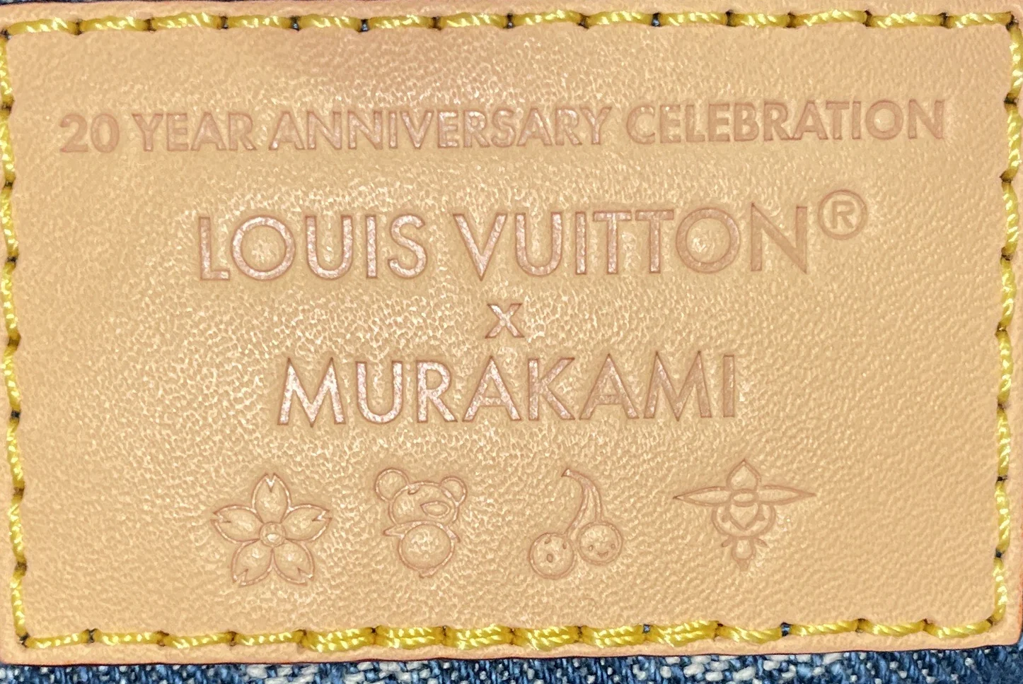 x Takashi Murakami Chain Pochette Accessoires NM Limited Edition Monogram Cerises Denim - Image 7