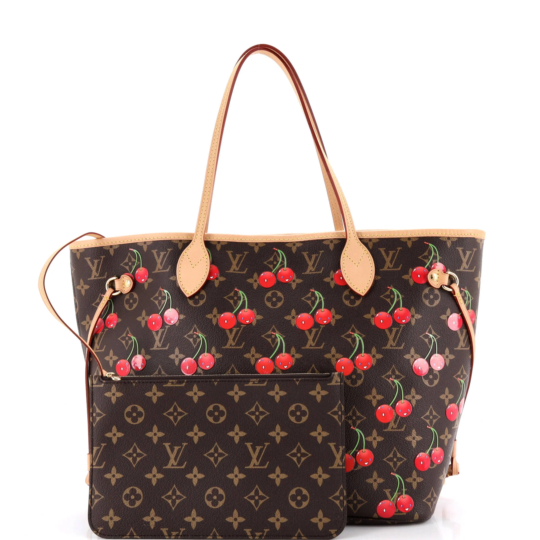 x Takashi Murakami Neverfull NM Tote Limited Edition Monogram Cerises MM - Image 2