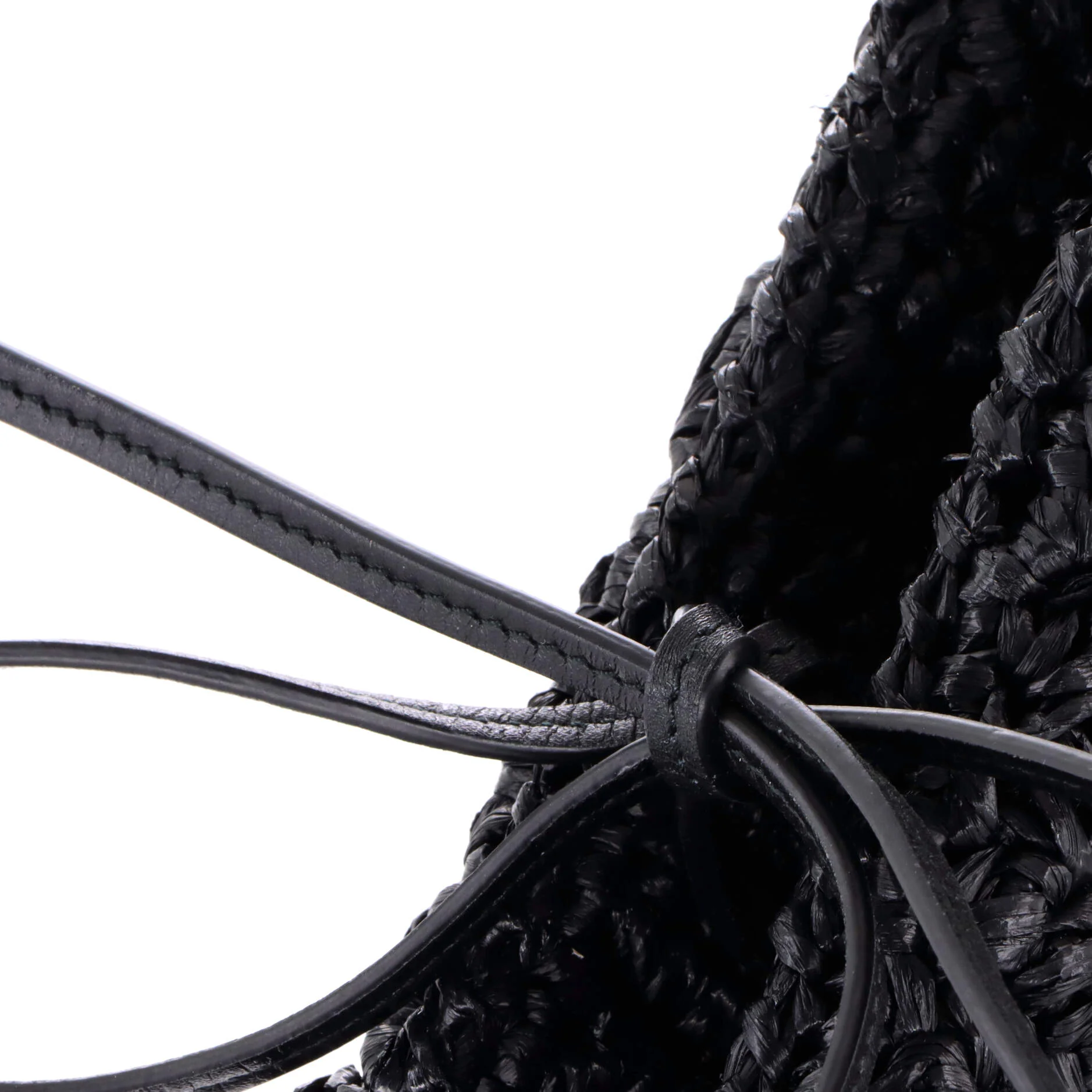 Flower Crystal Chain Shoulder Bag Woven Raffia - Image 7