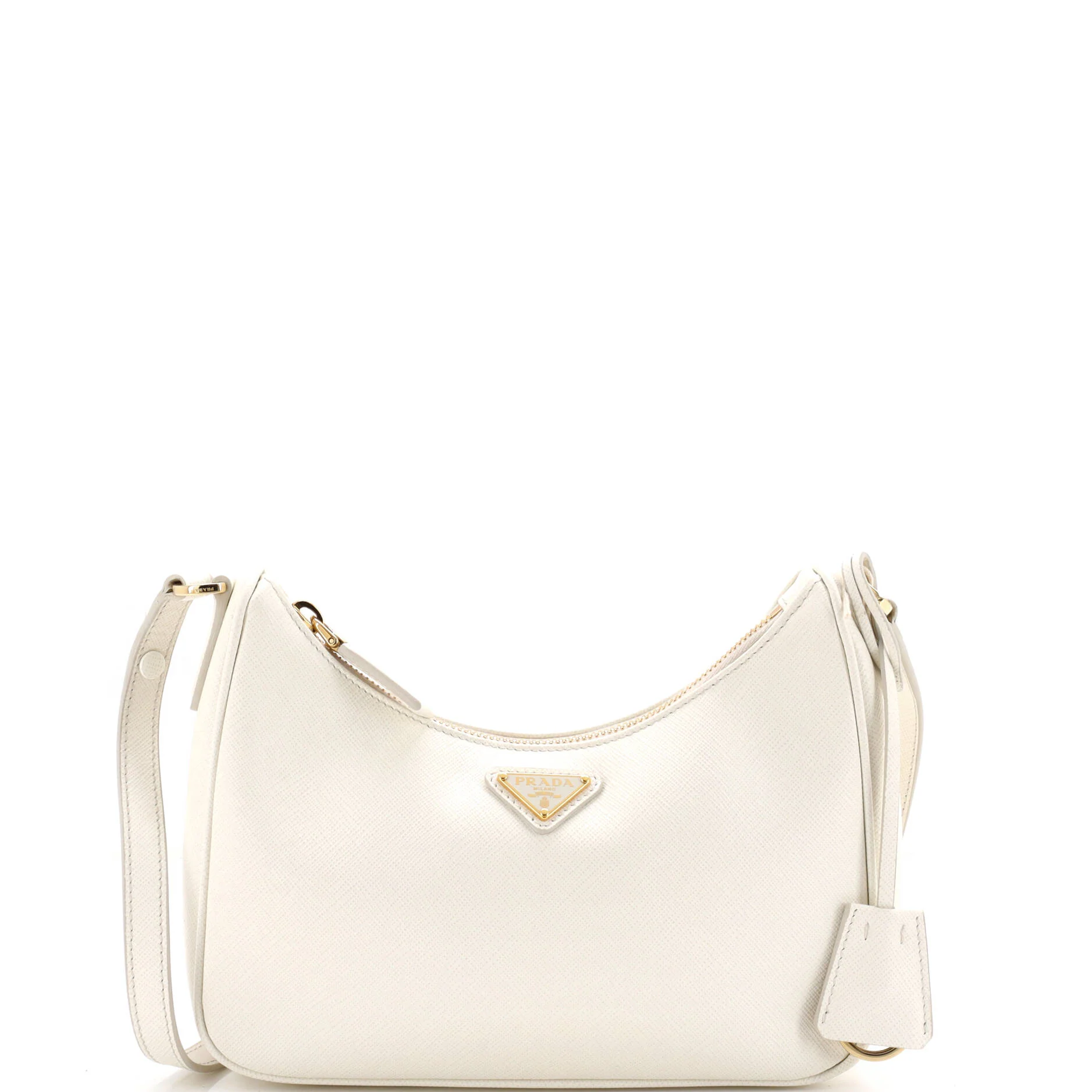Adjustable Handle Zip Hobo Saffiano Leather Mini