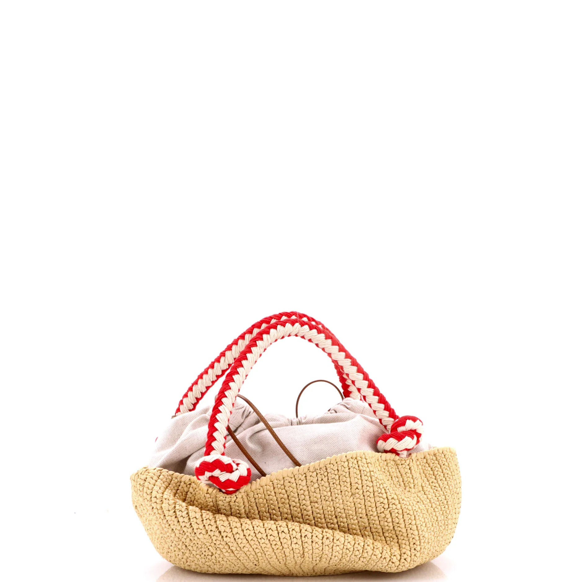 Basket Tote Crochet Raffia Small - Image 3