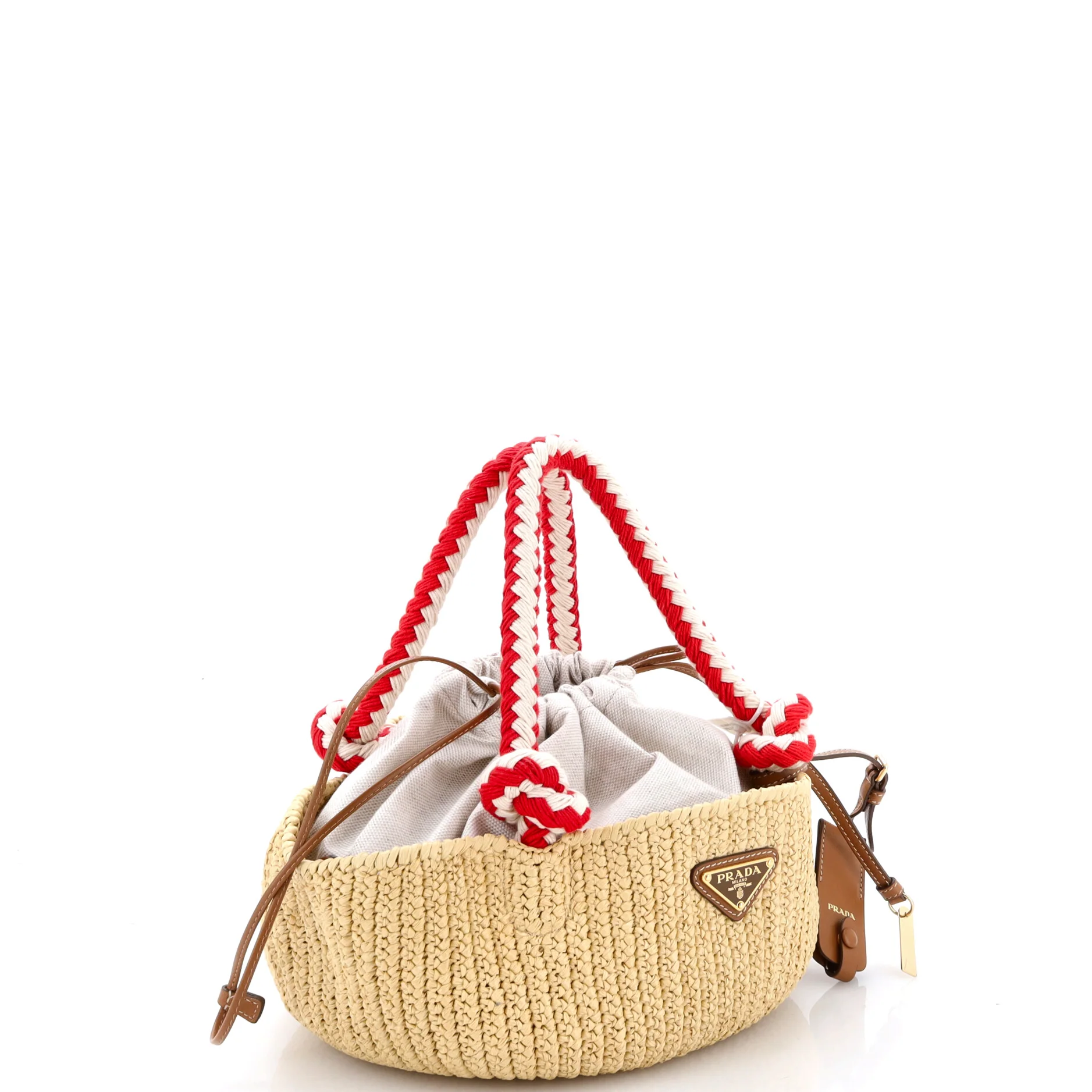 Basket Tote Crochet Raffia Small - Image 2