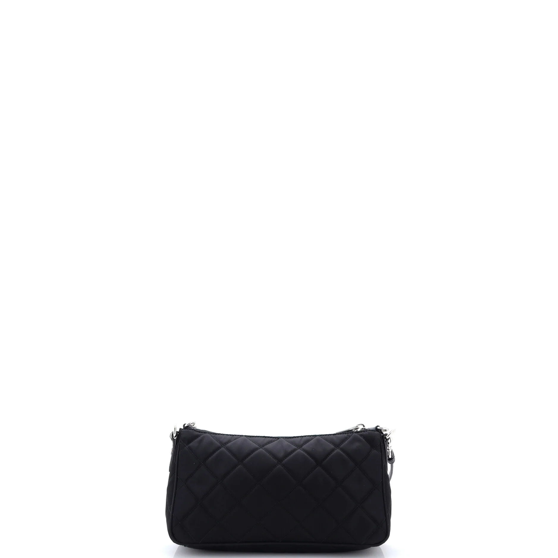 Chain Zip Shoulder Bag Quilted Tessuto Small - Image 3