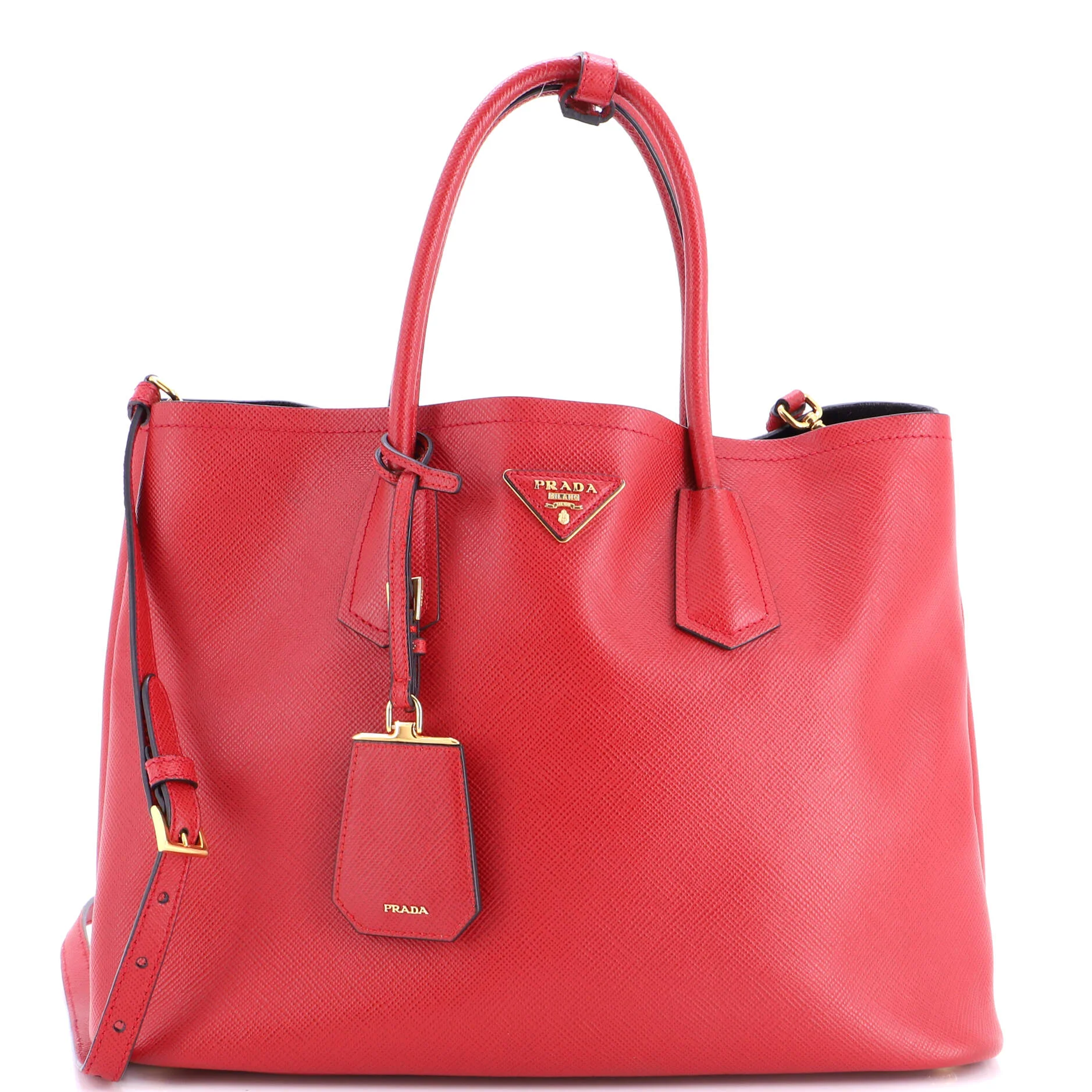 Cuir Double Tote Saffiano Leather Large