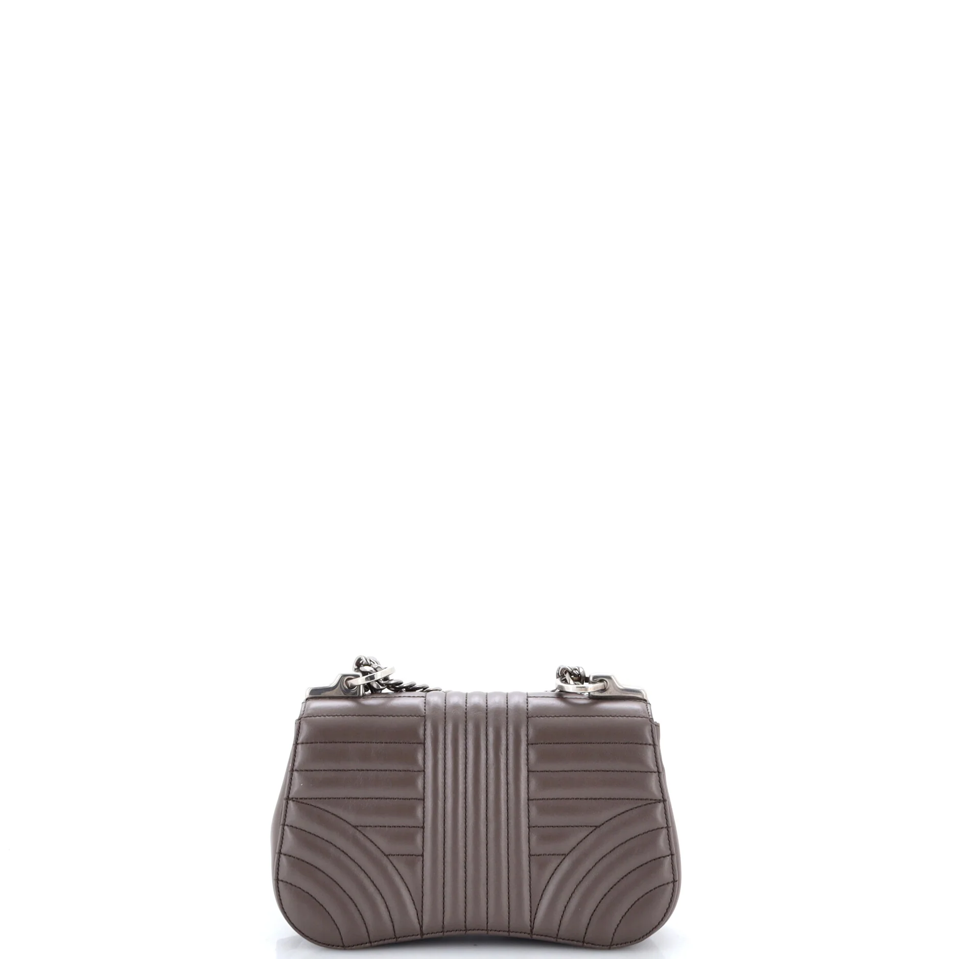 Curved Flap Chain Shoulder Bag Diagramme Quilted Leather Small - Image 4