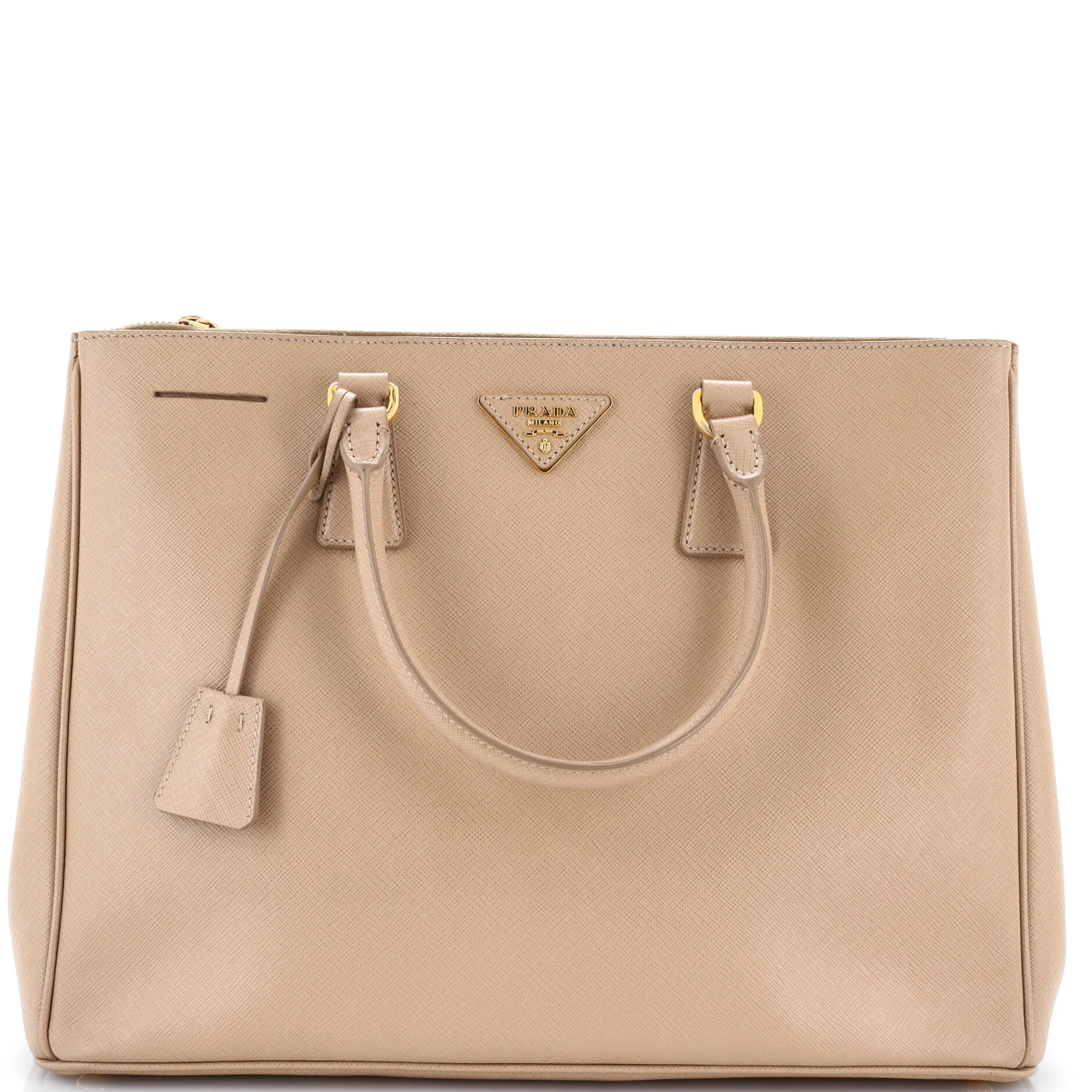 Double Zip Lux Tote Saffiano Leather Large