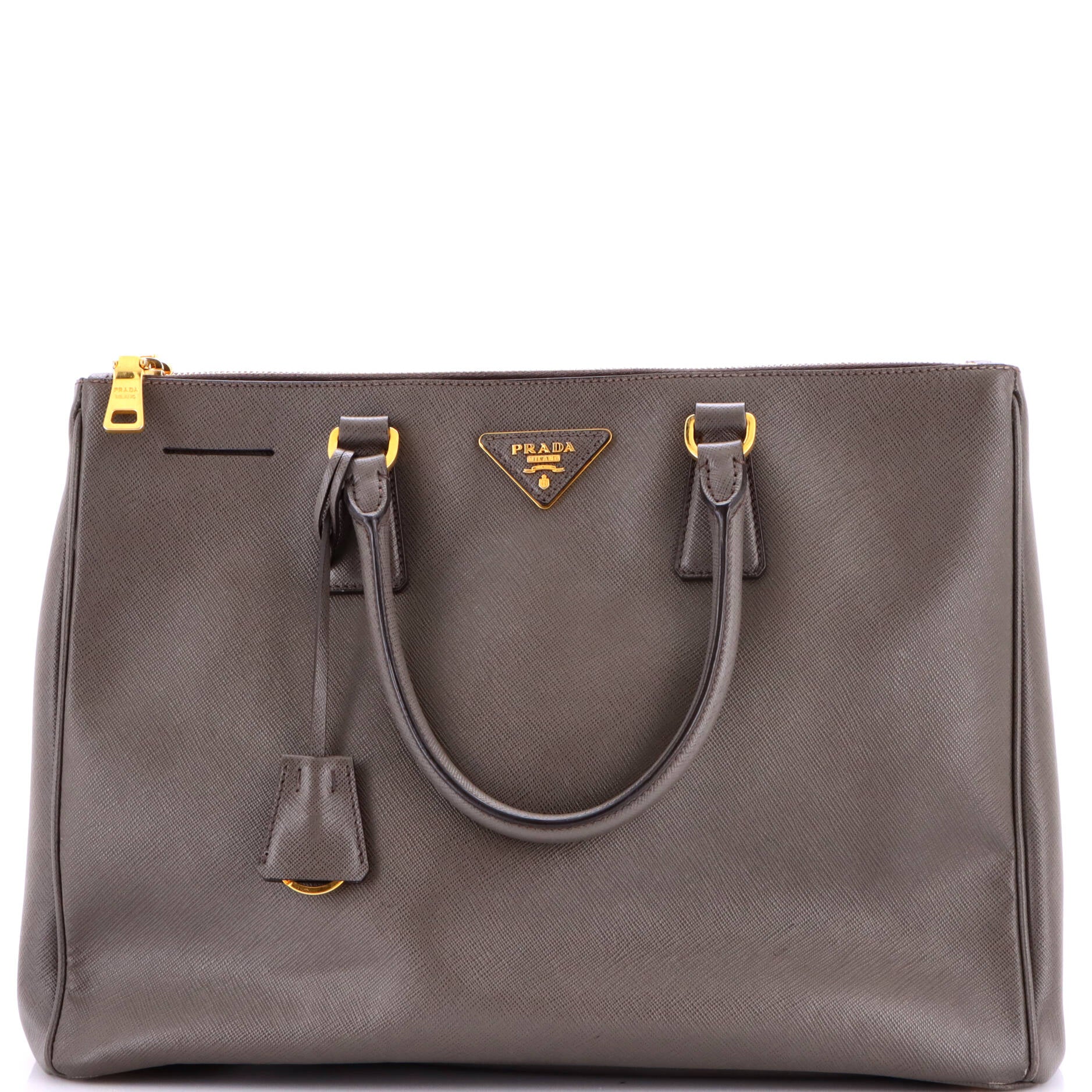 Double Zip Lux Tote Saffiano Leather Large