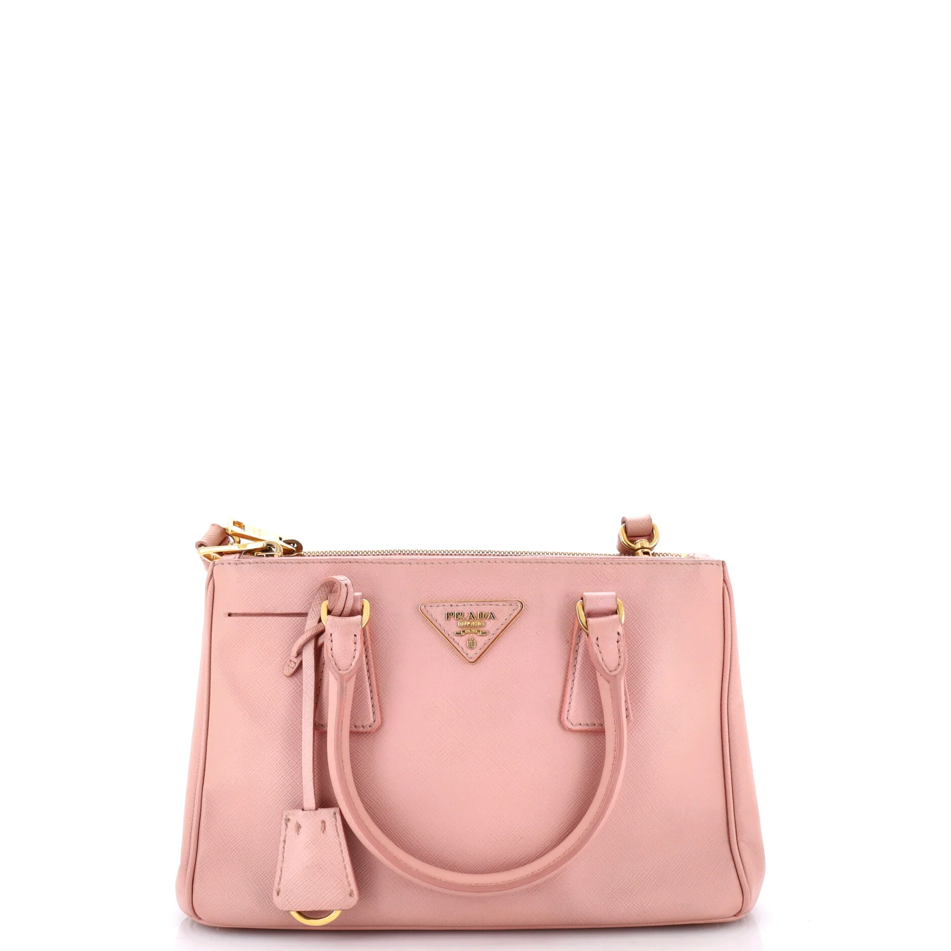 Double Zip Lux Tote Saffiano Leather Small