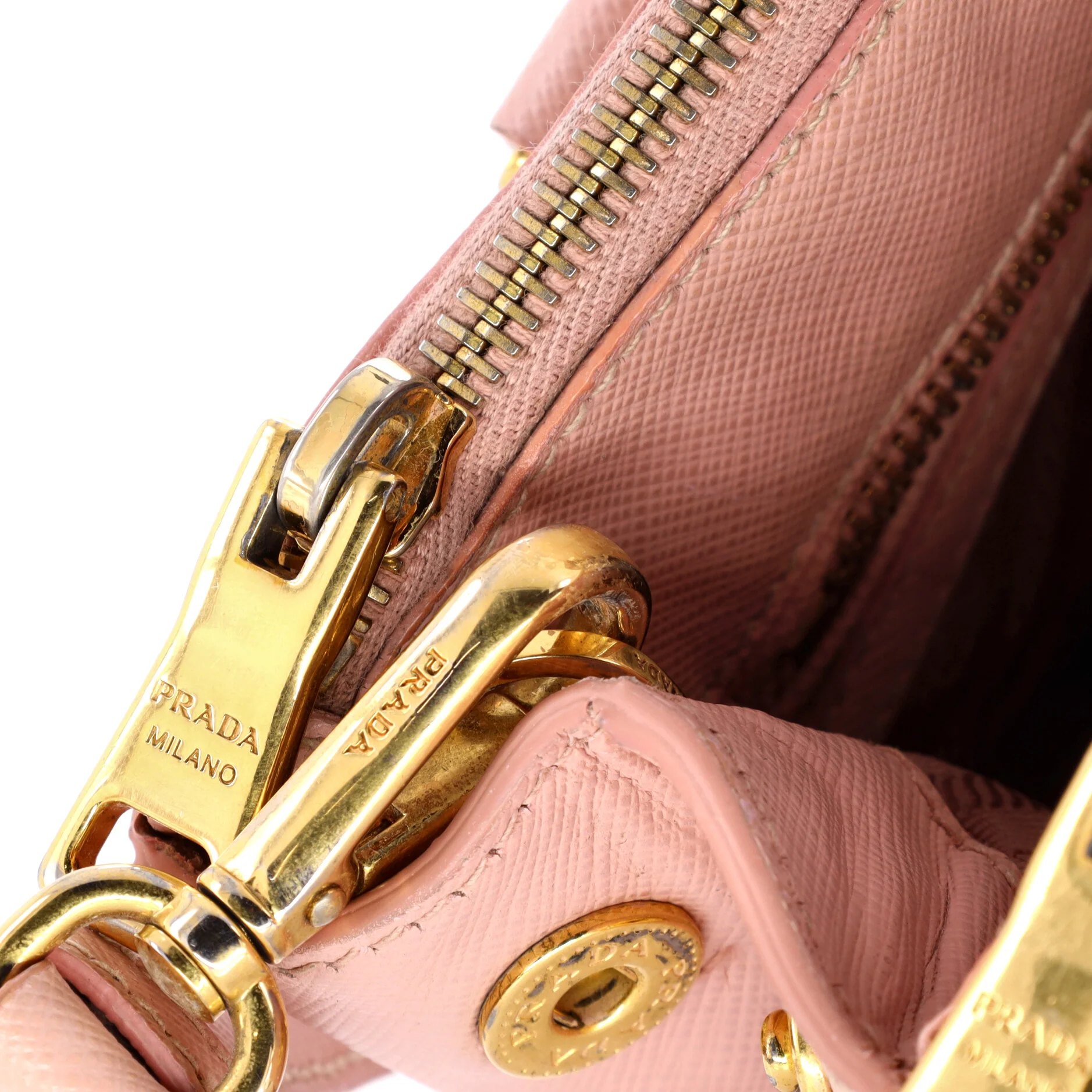 Double Zip Lux Tote Saffiano Leather Small - Image 6