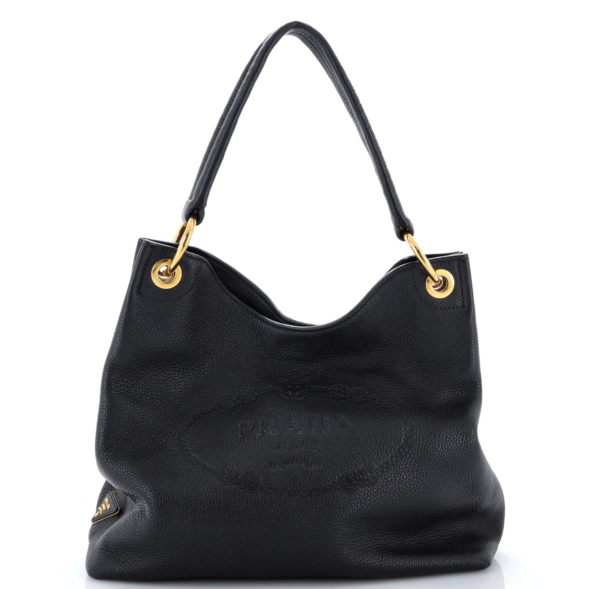 Logo Hobo Embossed Vitello Daino Medium