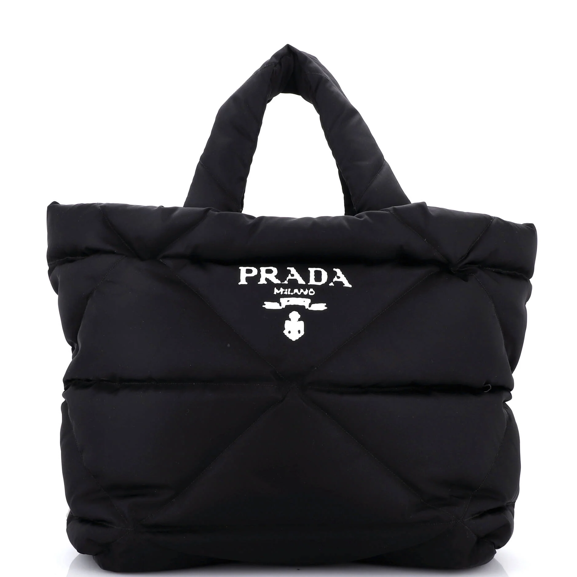 Padded Logo Tote Bag Quilted Re-Nylon Medium