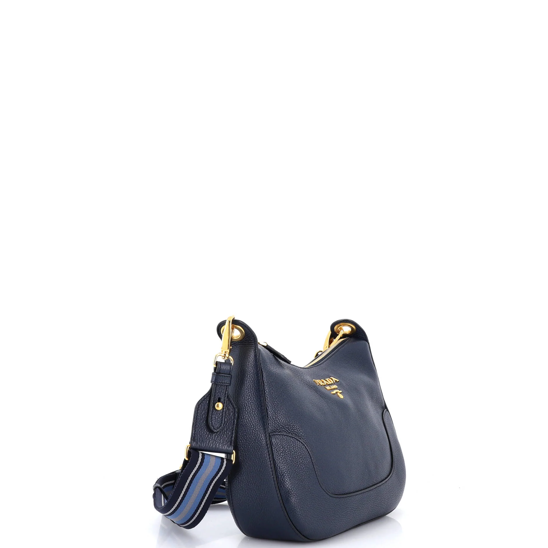 Striped Strap Zip Hobo Vitello Daino Medium - Image 2