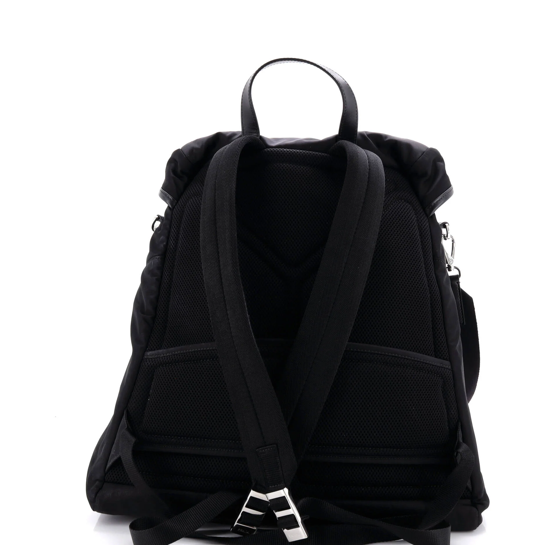 Triangle Convertible Backpack Re-Nylon with Leather - Image 3