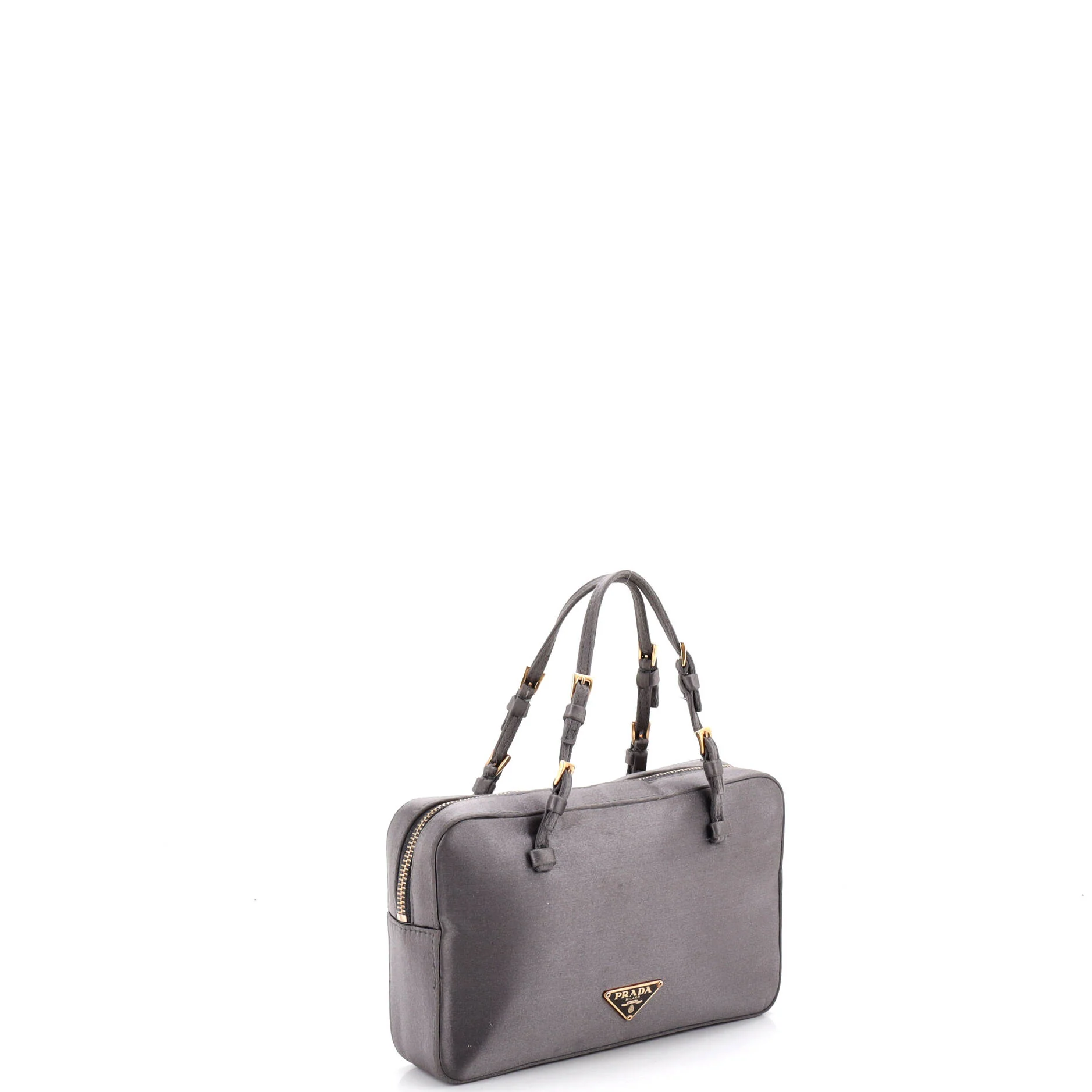 Triangle Logo Cerniera Top Handle Bag Satin - Image 2