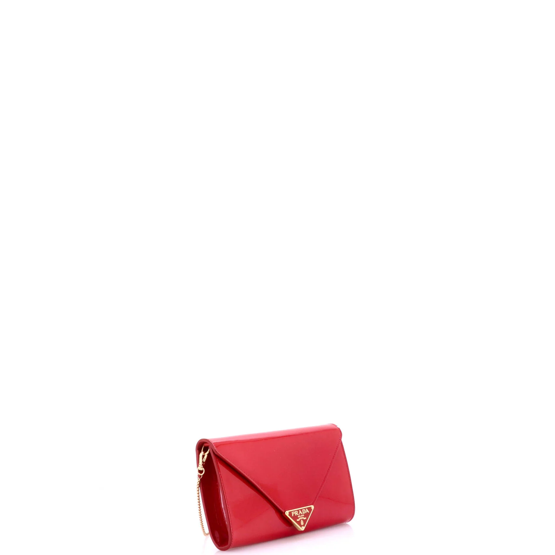 Triangle Logo Envelope Chain Clutch Patent Mini - Image 2