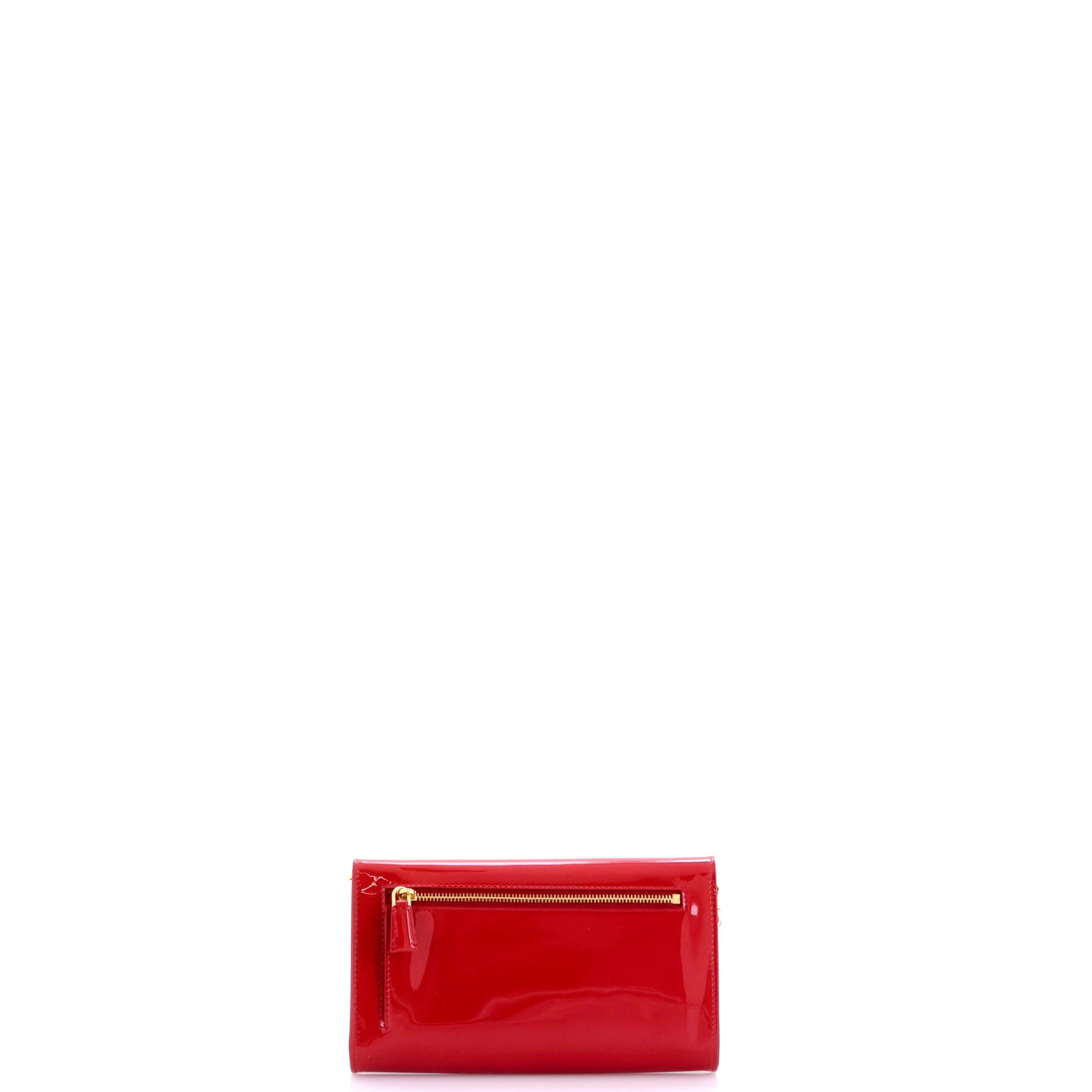 Triangle Logo Envelope Chain Clutch Patent Mini - Image 3