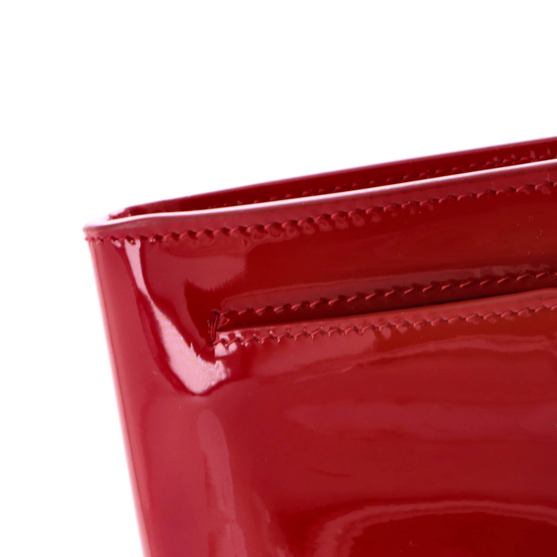 Triangle Logo Envelope Chain Clutch Patent Mini - Image 7