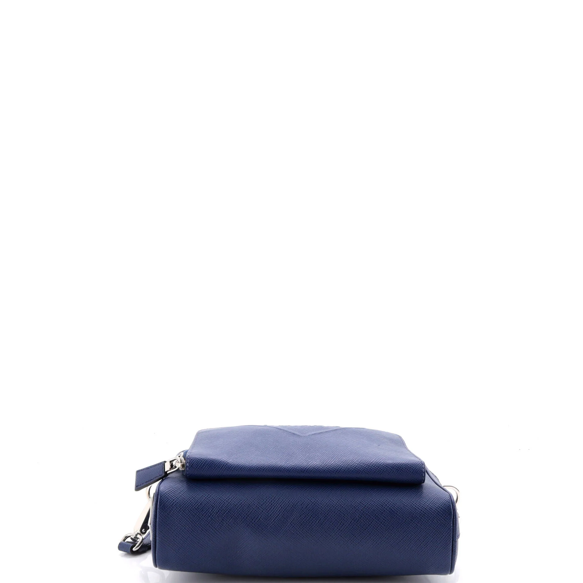 Triangle Logo Messenger Bag Embossed Saffiano Leather Small - Image 4